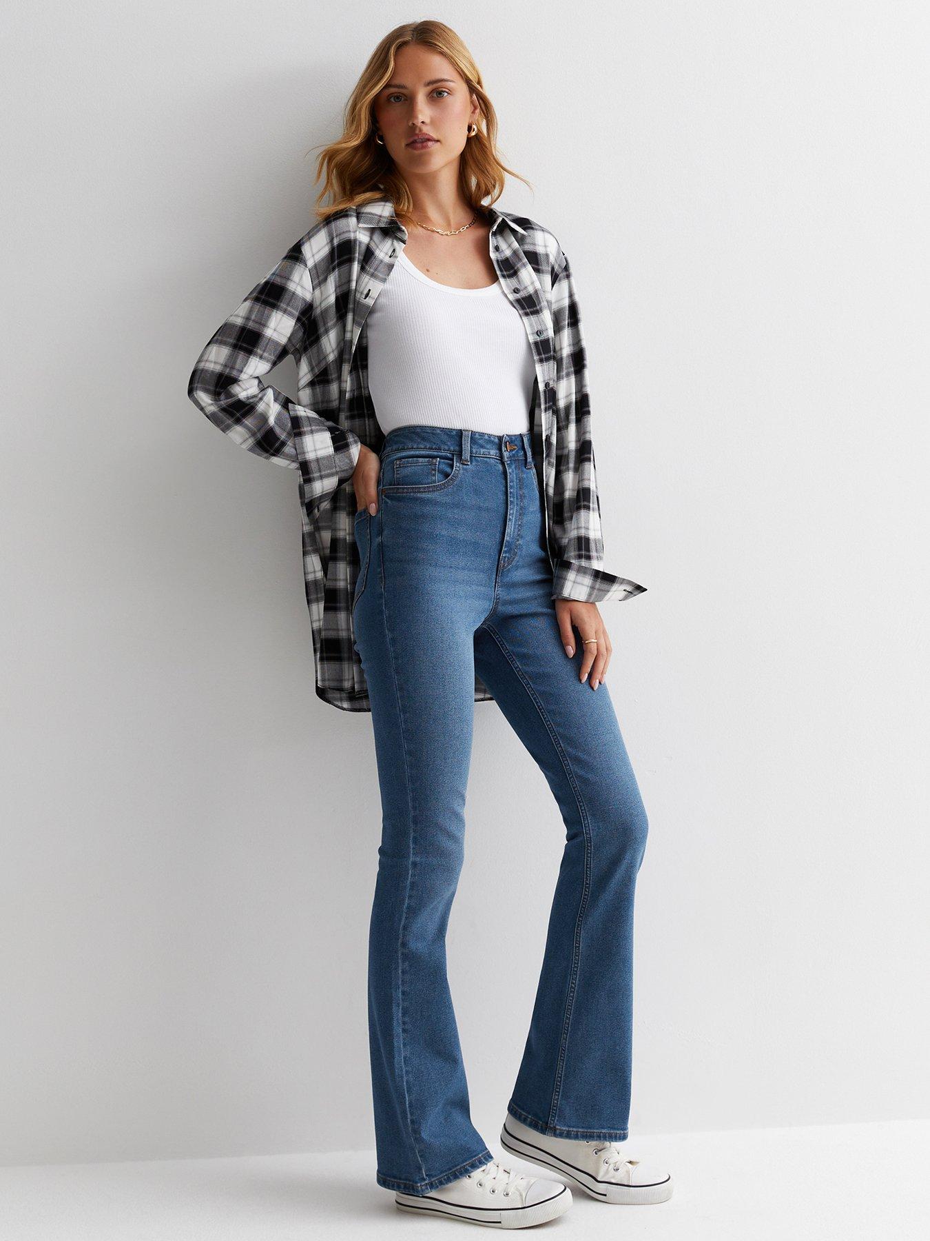 New Look Blue Waist Enhance Quinn Bootcut Stretch Denim Jeans