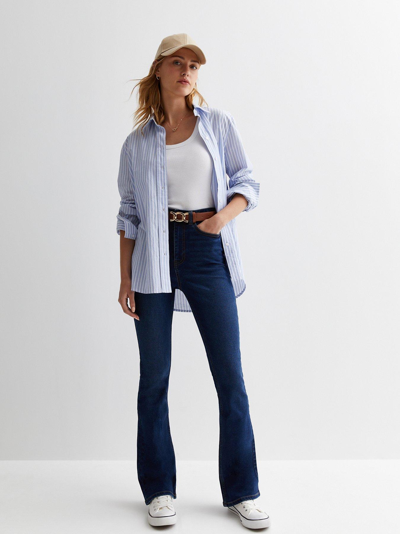 New Look Dark Blue Waist Enhance Quinn Bootcut Jeans