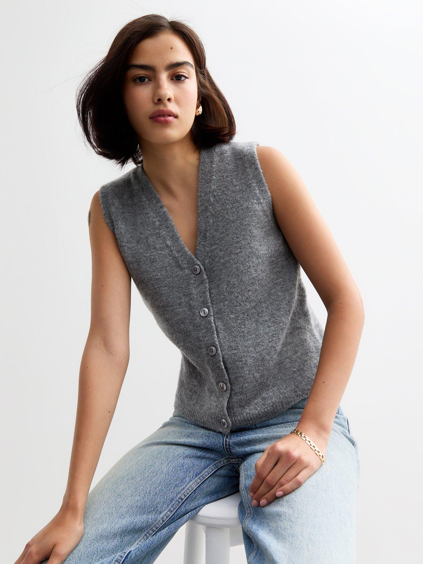 new-look-grey-button-knit-waistcoat