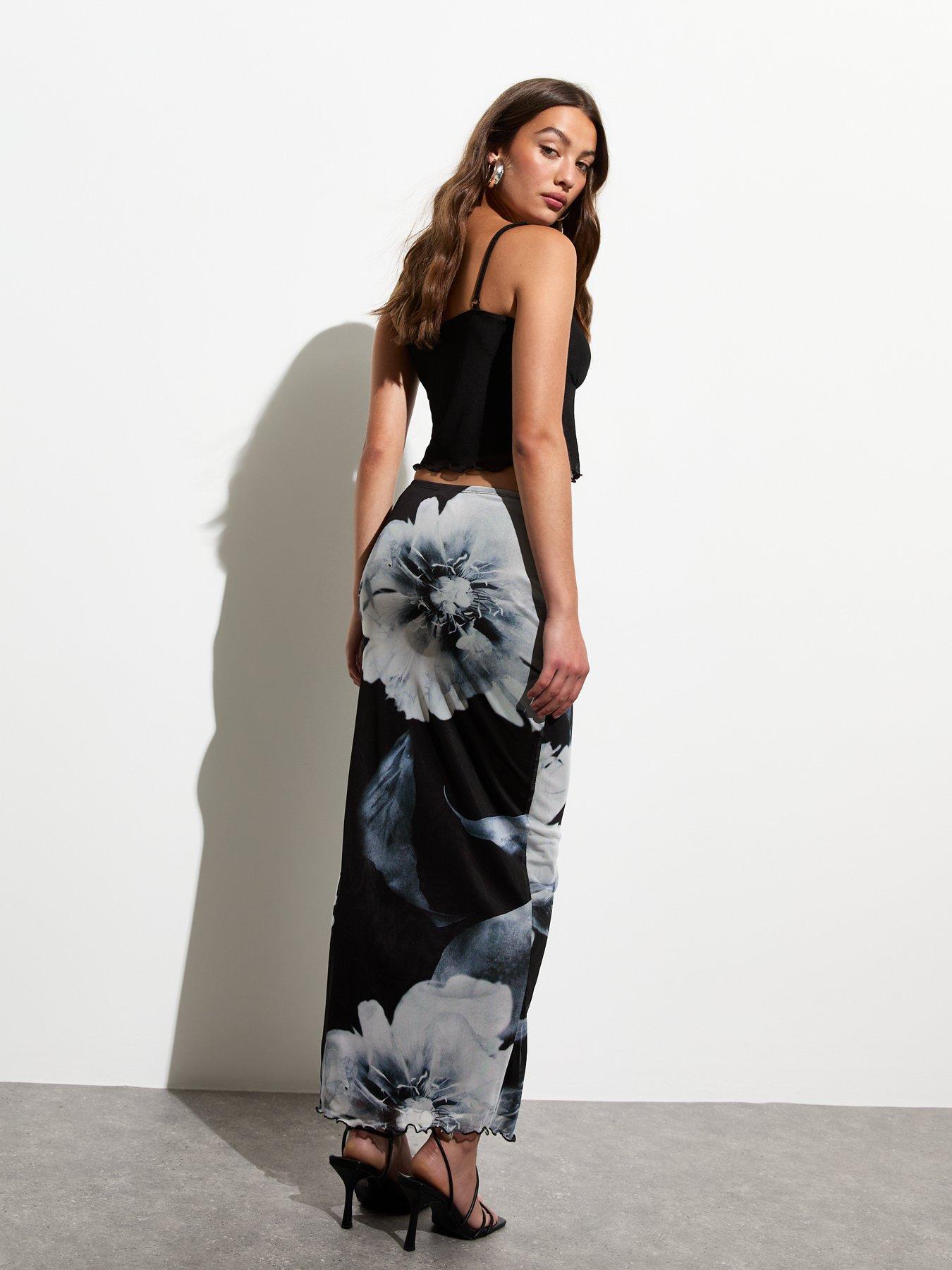 new-look-black-floral-print-mesh-midi-skirtstillFront