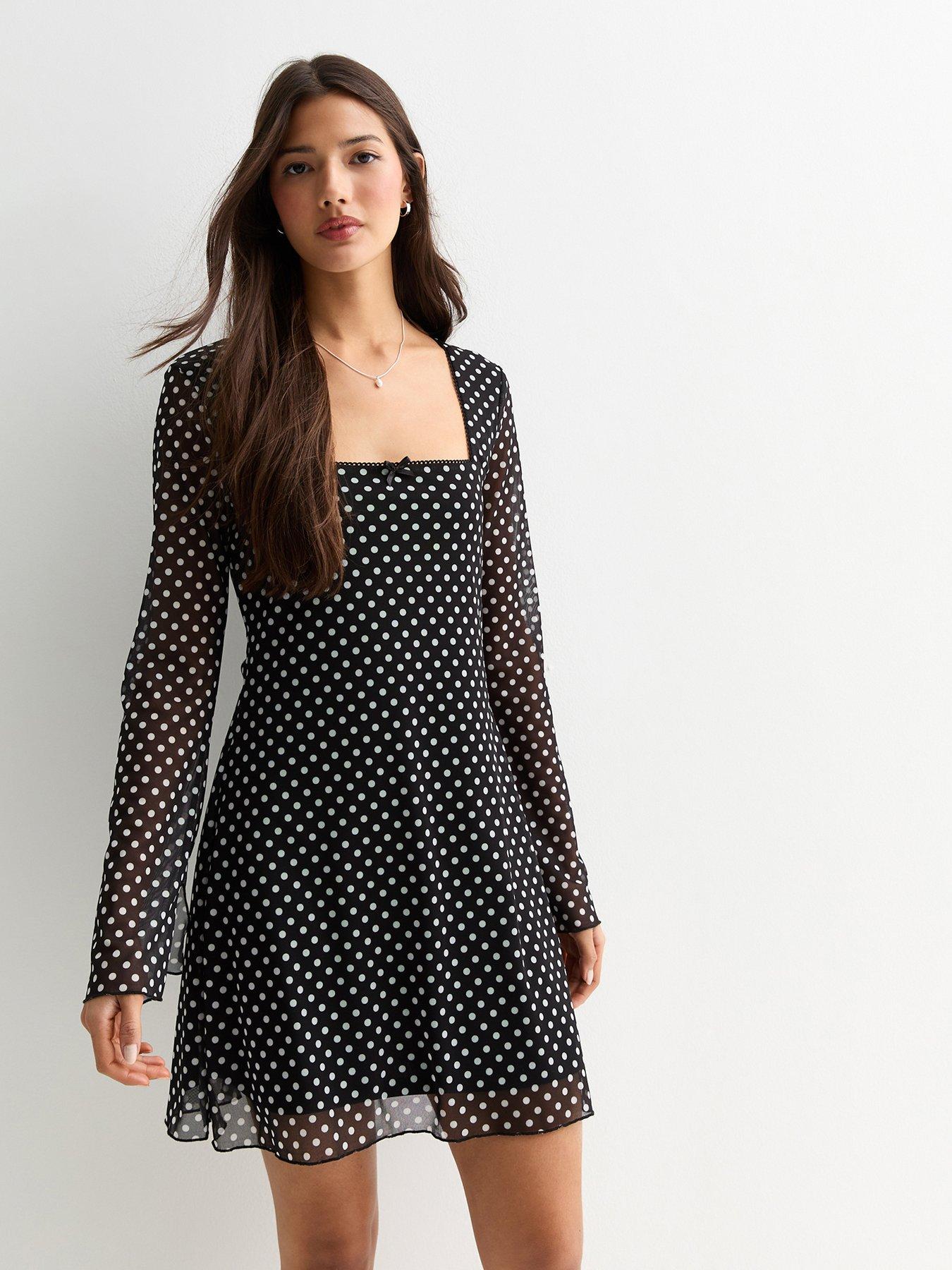 new-look-polka-dot-mini-dress-print