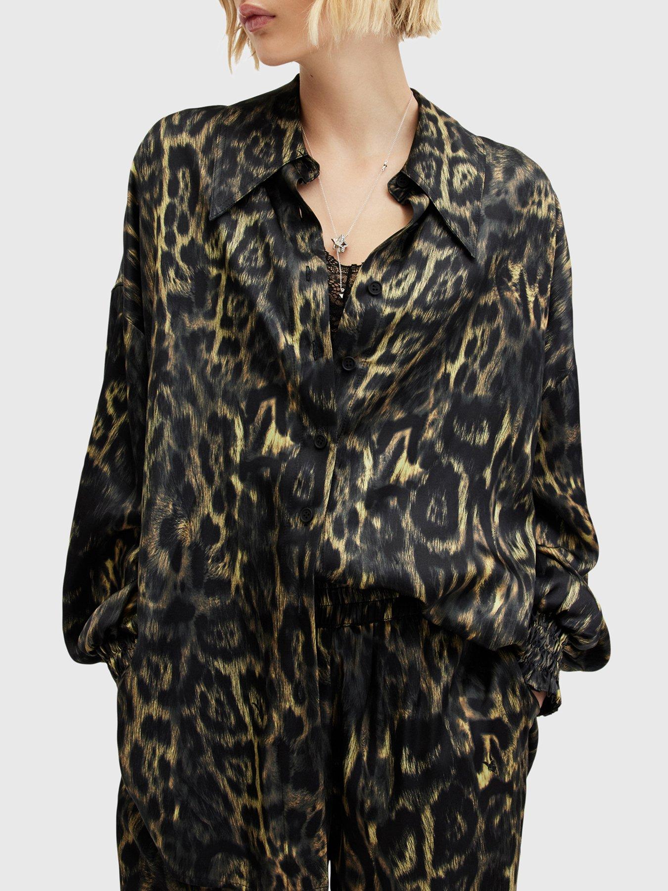 allsaints-charli-silk-blend-animal-print-shirt-brownoutfit