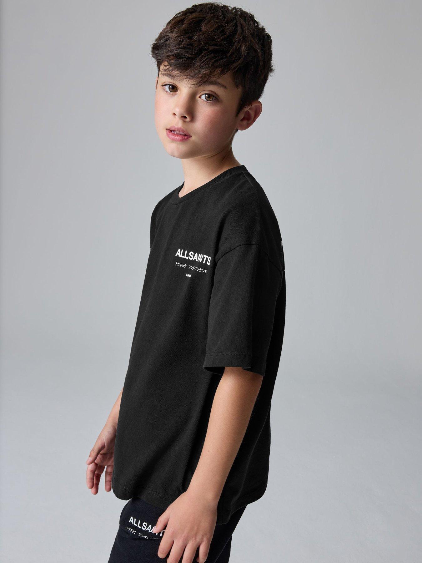 smALLSAINTS Boys Underground Back Print Logo Tee - Black