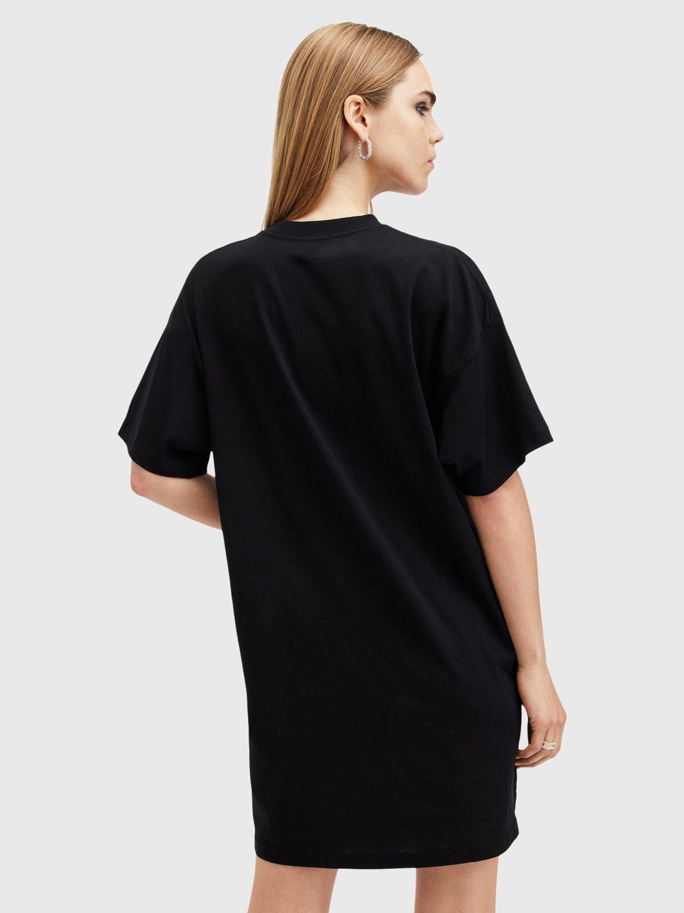 allsaints-riproar-t-shirt-dress-blackstillFront