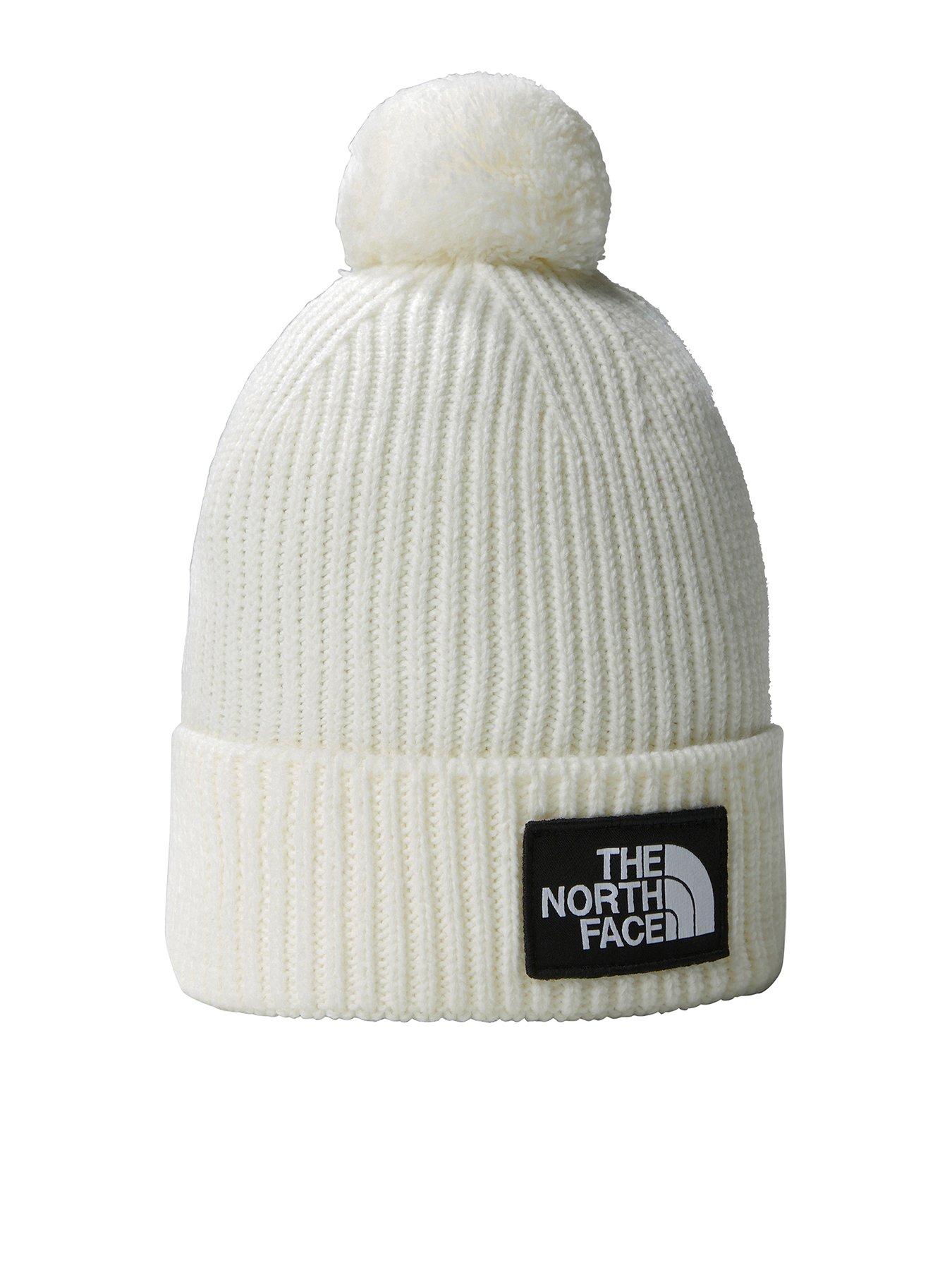 the-north-face-womens-logo-box-pom-beanie-white