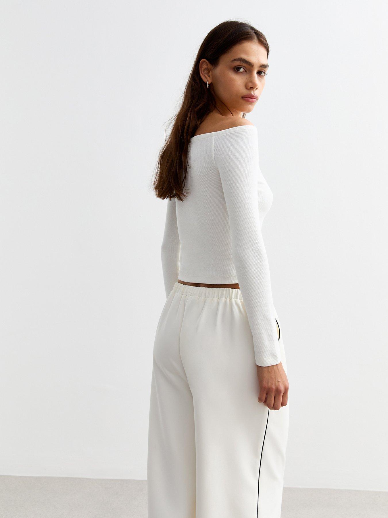 new-look-cream-ribbed-long-sleeved-bardot-topstillFront