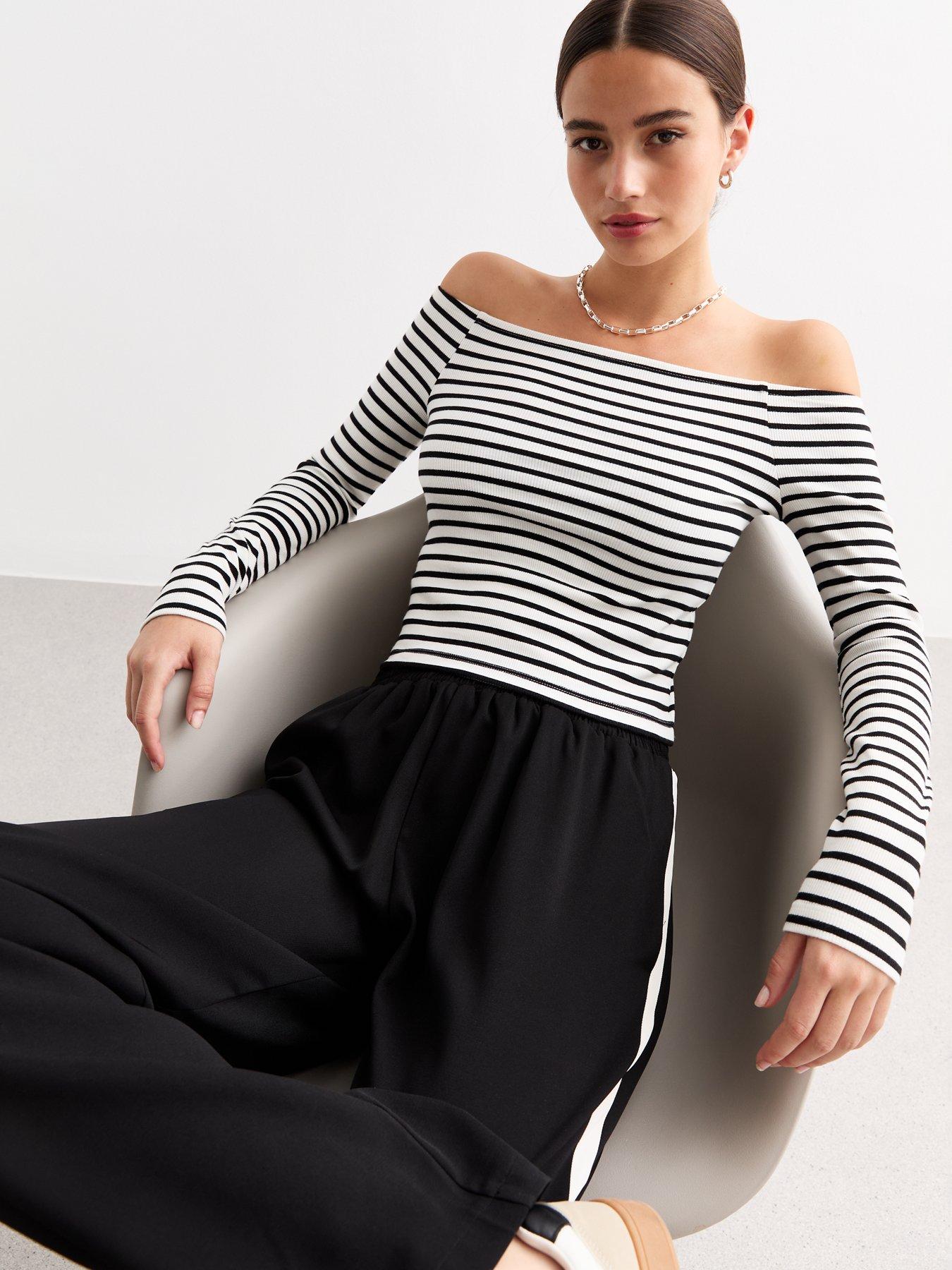 new-look-white-striped-long-sleeve-topfront