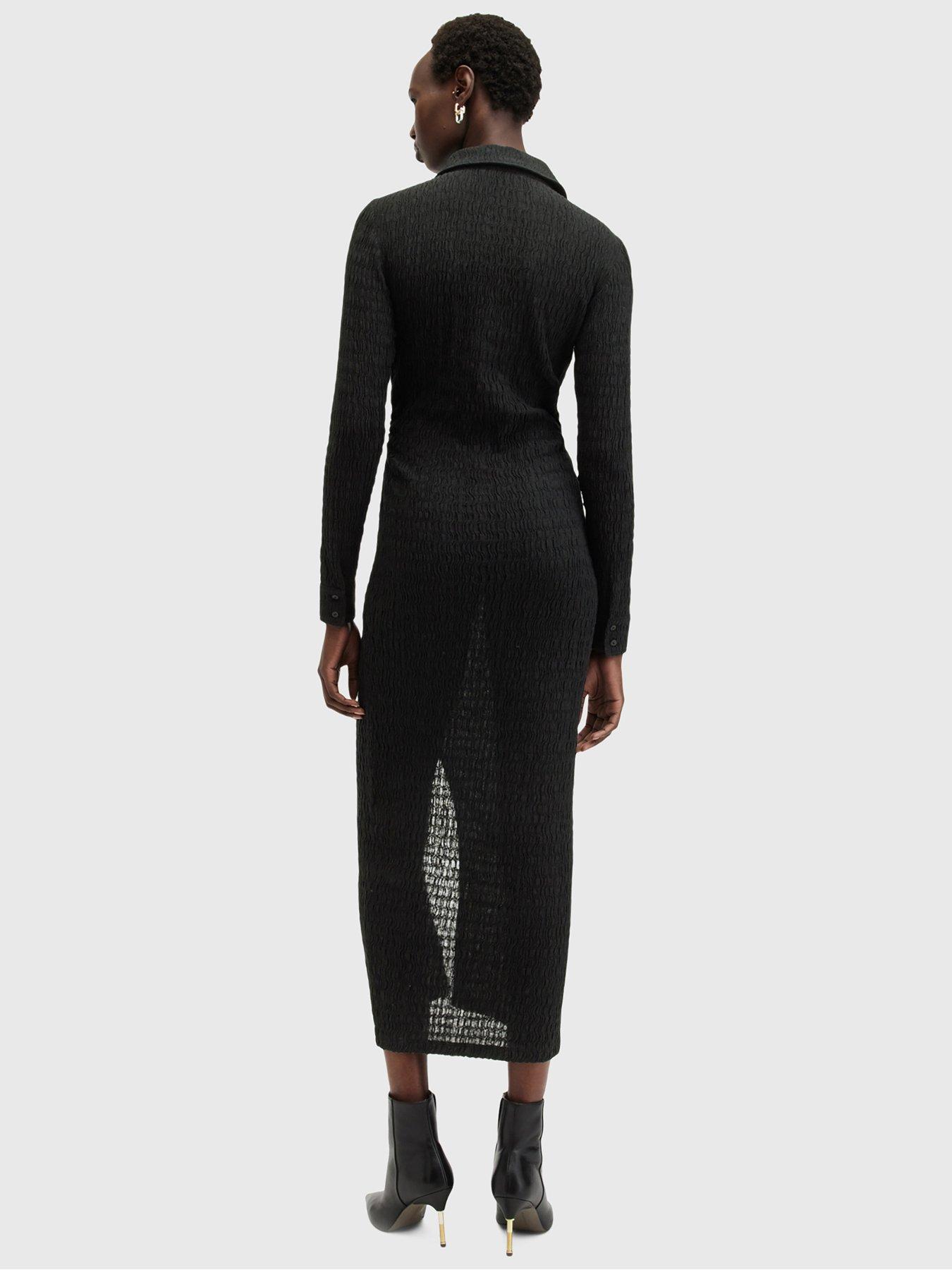 allsaints-connie-midi-dress-blackstillFront