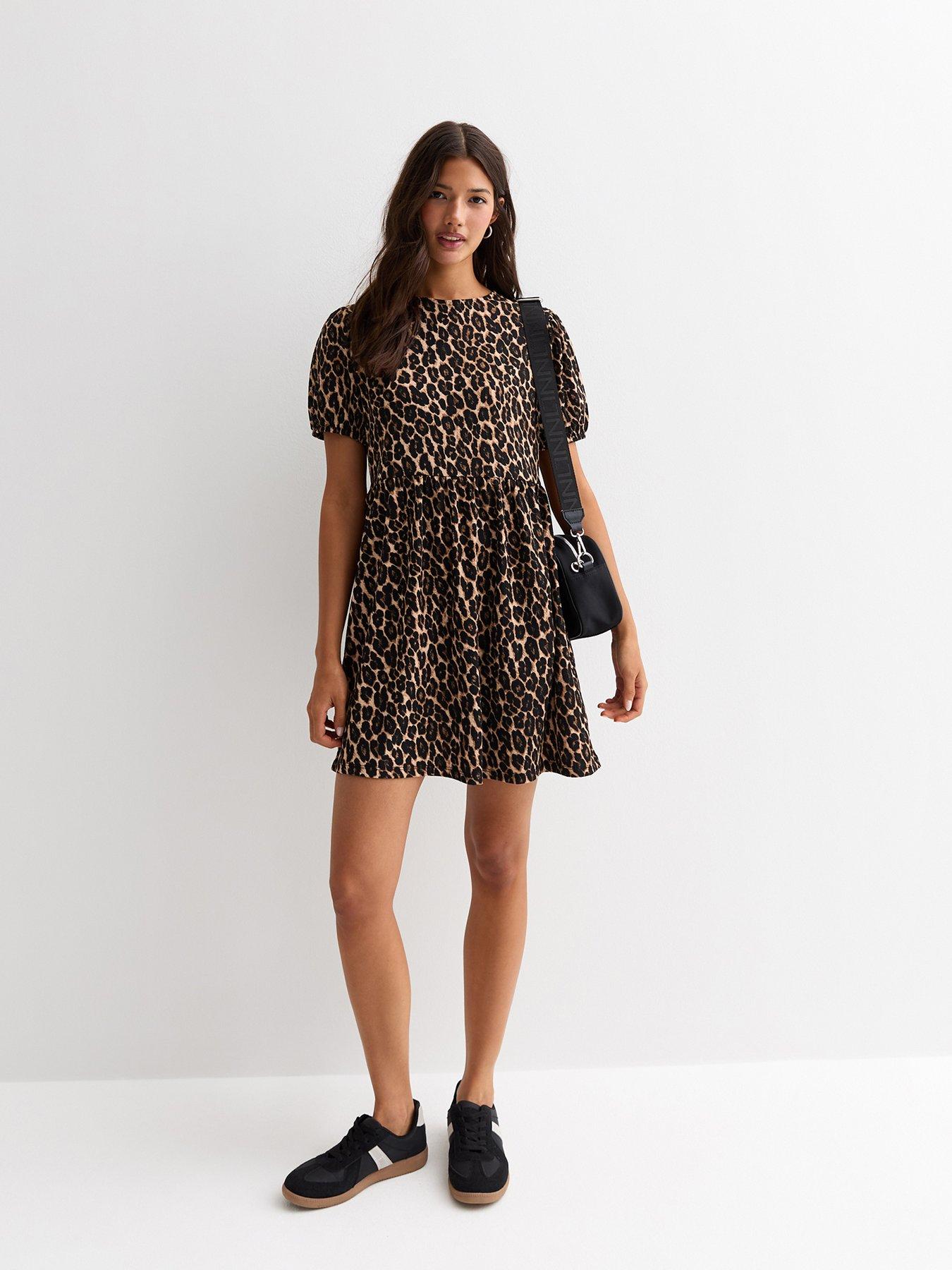 new-look-brown-crinkle-animal-print-bow-back-mini-dressback