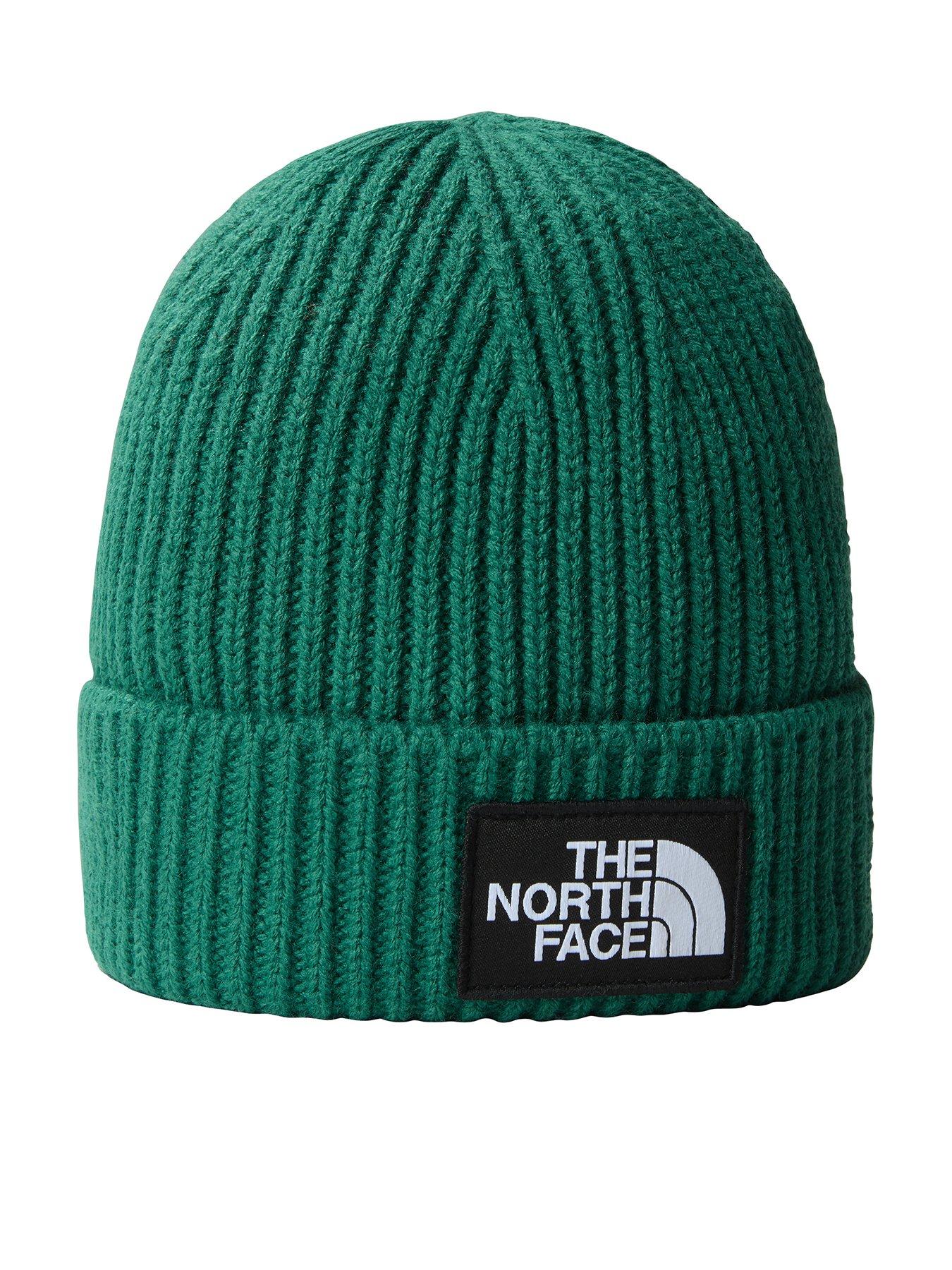 the-north-face-logo-box-cuffed-beanie-green