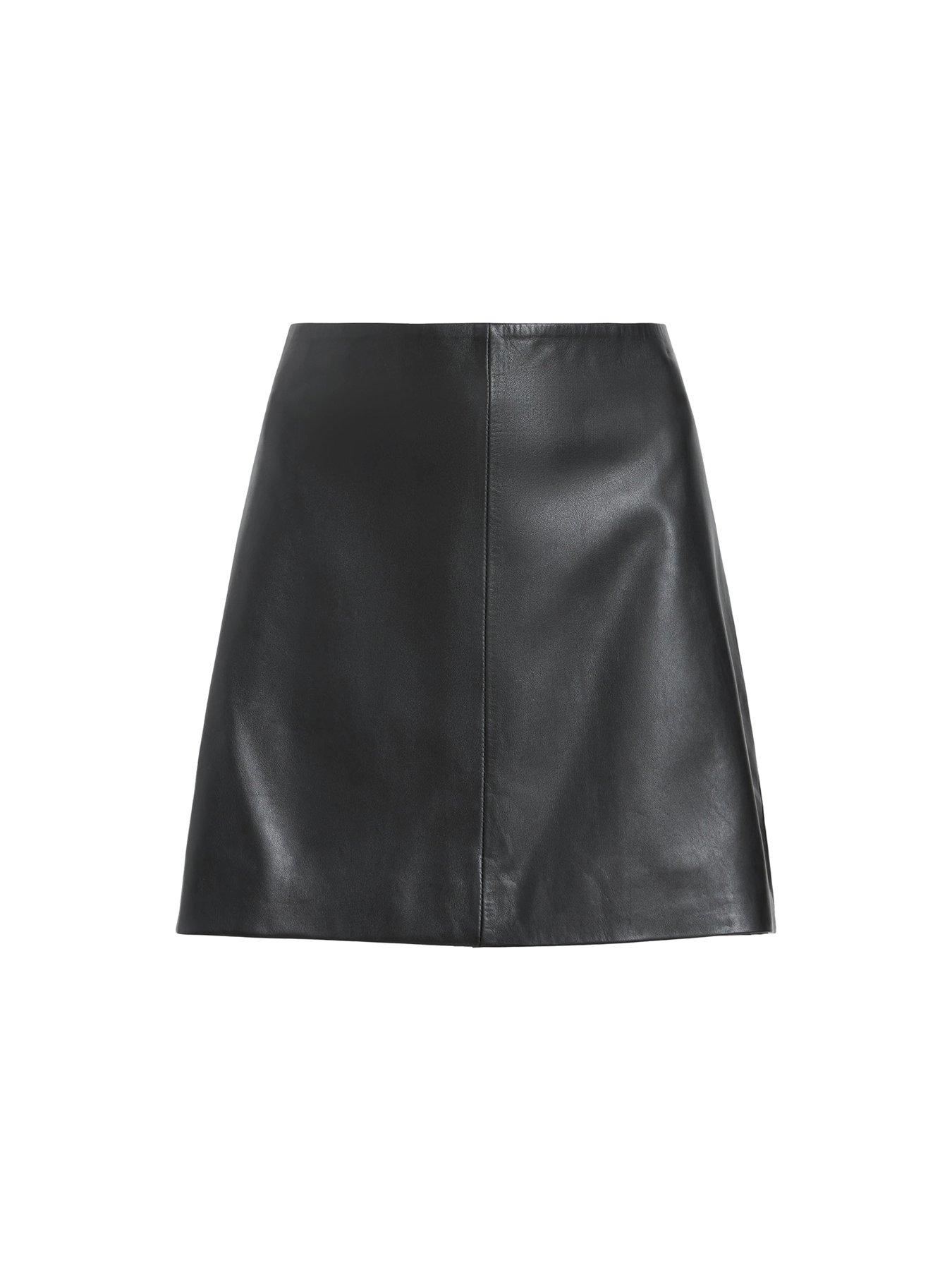 Image 6 of 6 of AllSaints Renai Foil Skirt - Black