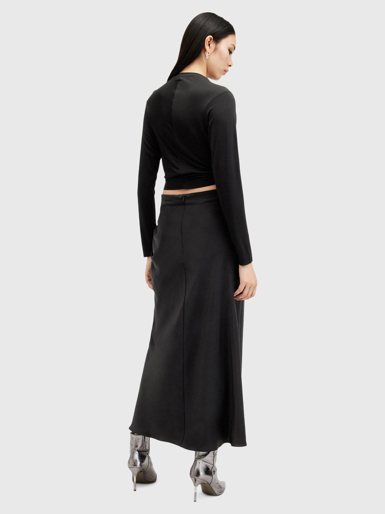 allsaints-alexia-gathered-maxi-skirt-blackstillFront