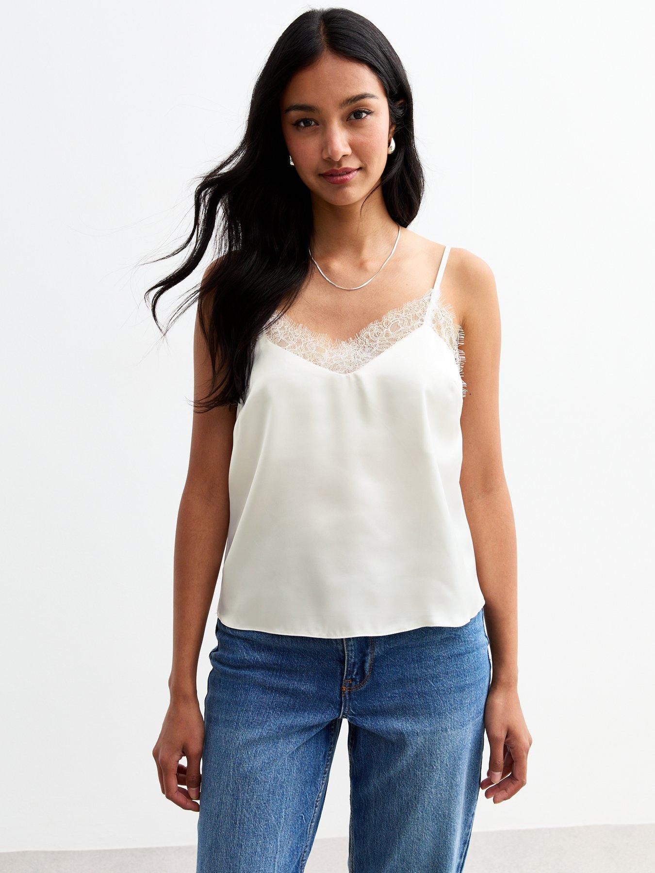 new-look-off-white-satin-lace-trim-cami-topfront