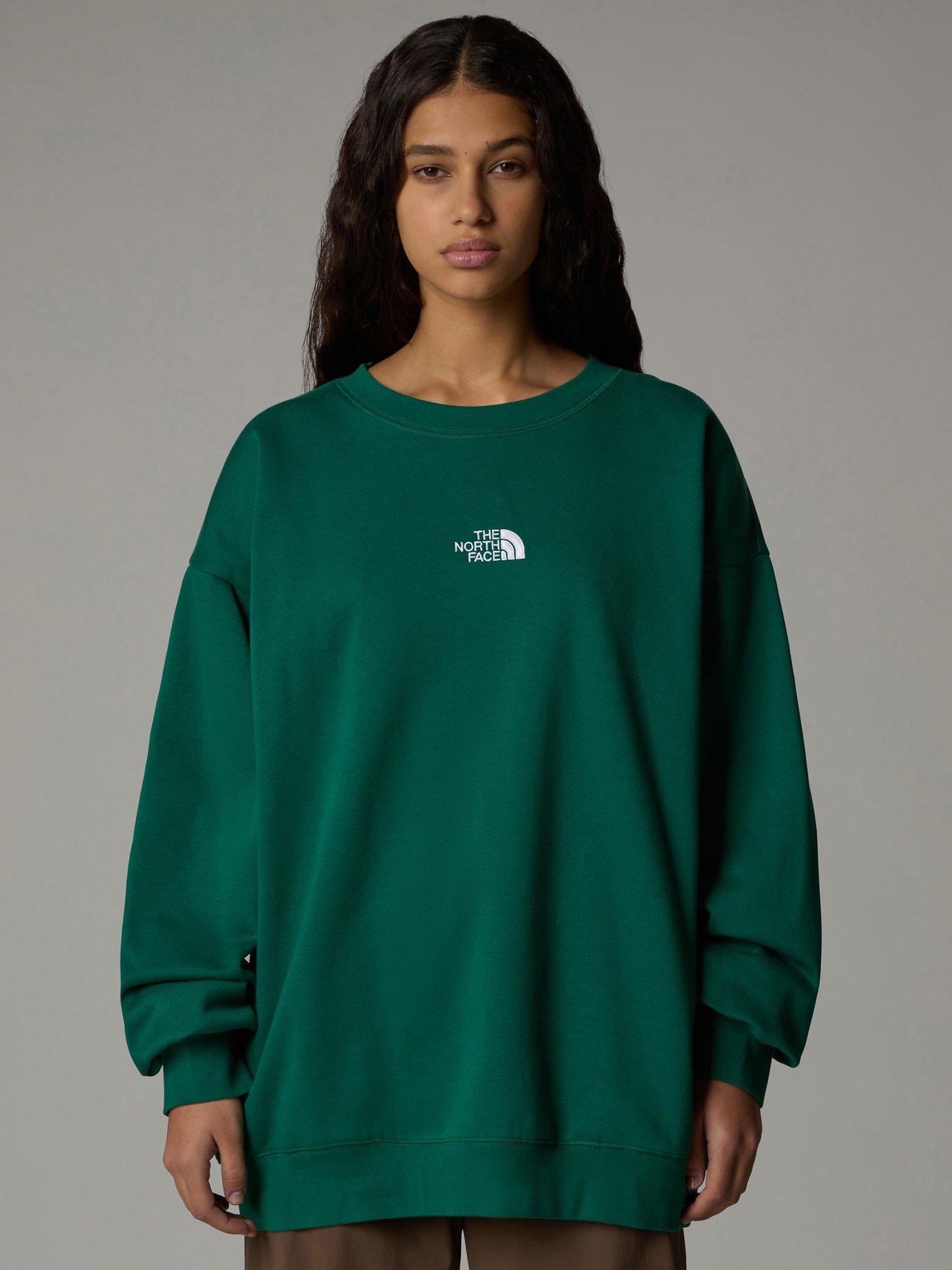 the-north-face-womens-essential-crew-green