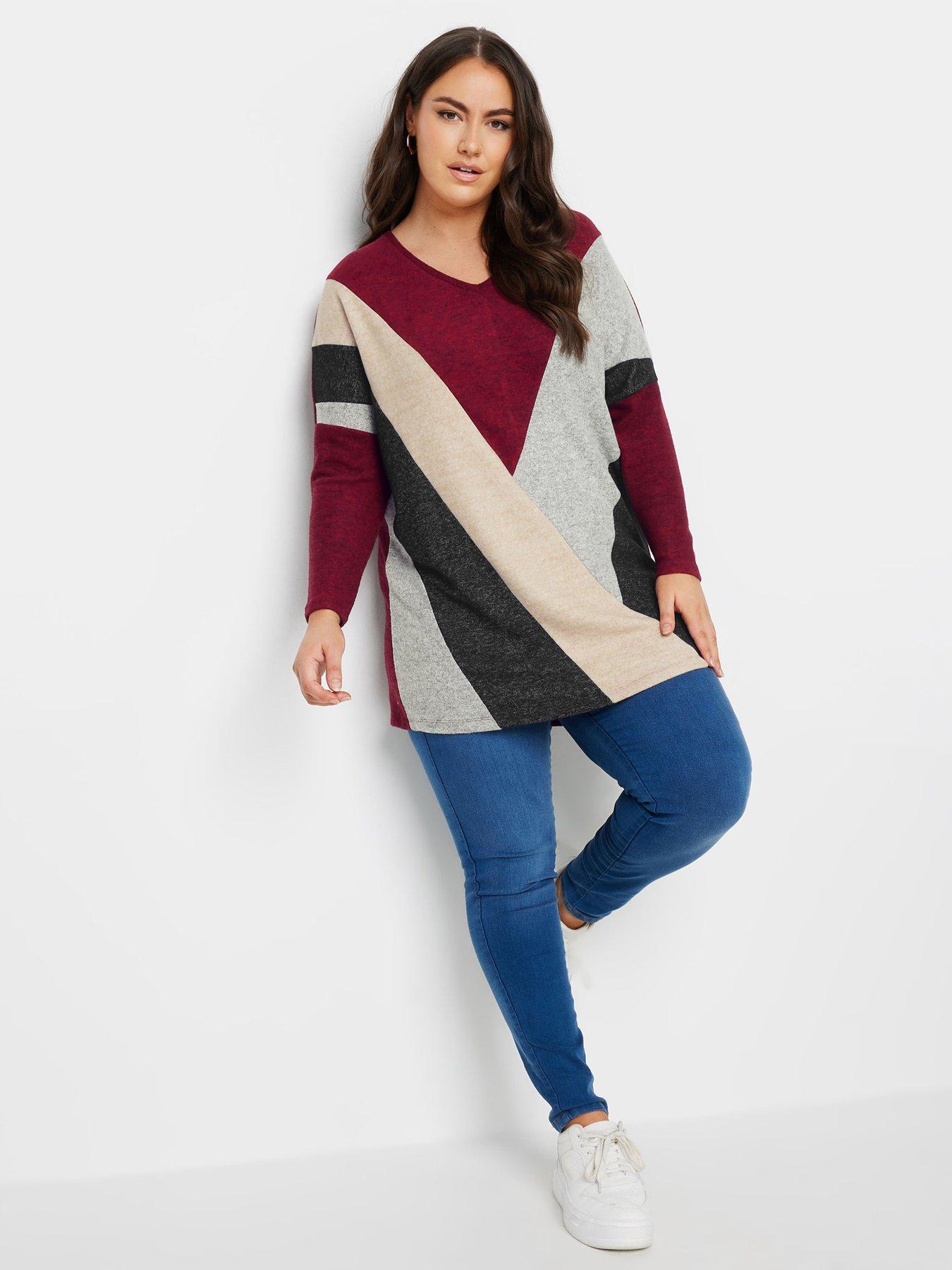 yours-curve-colour-block-soft-touch-sweatshirt-redback