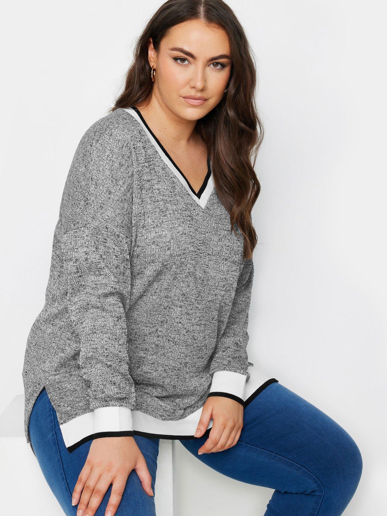 yours-curve-structured-sweatshirt-grey