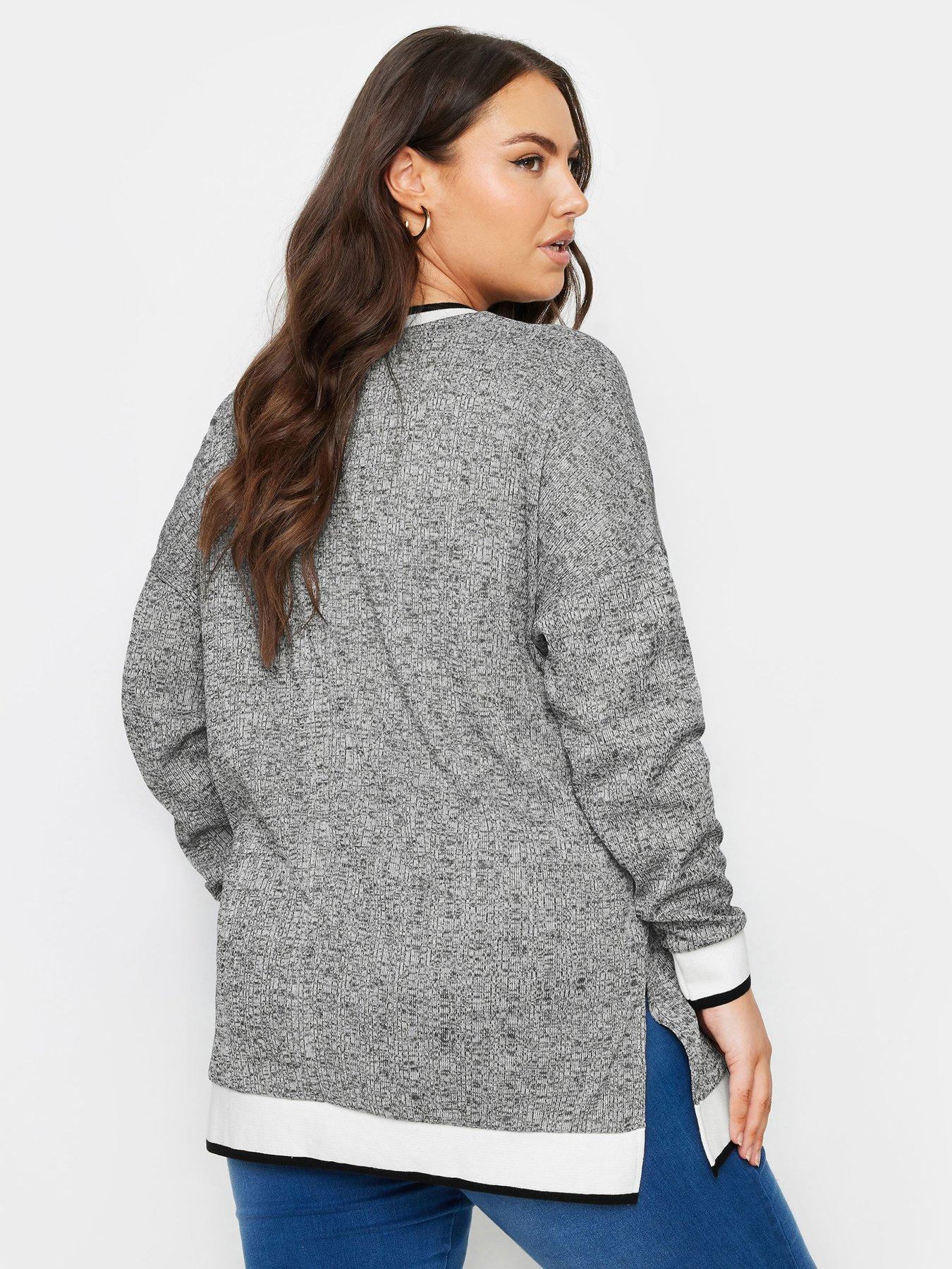 yours-curve-structured-sweatshirt-greystillFront