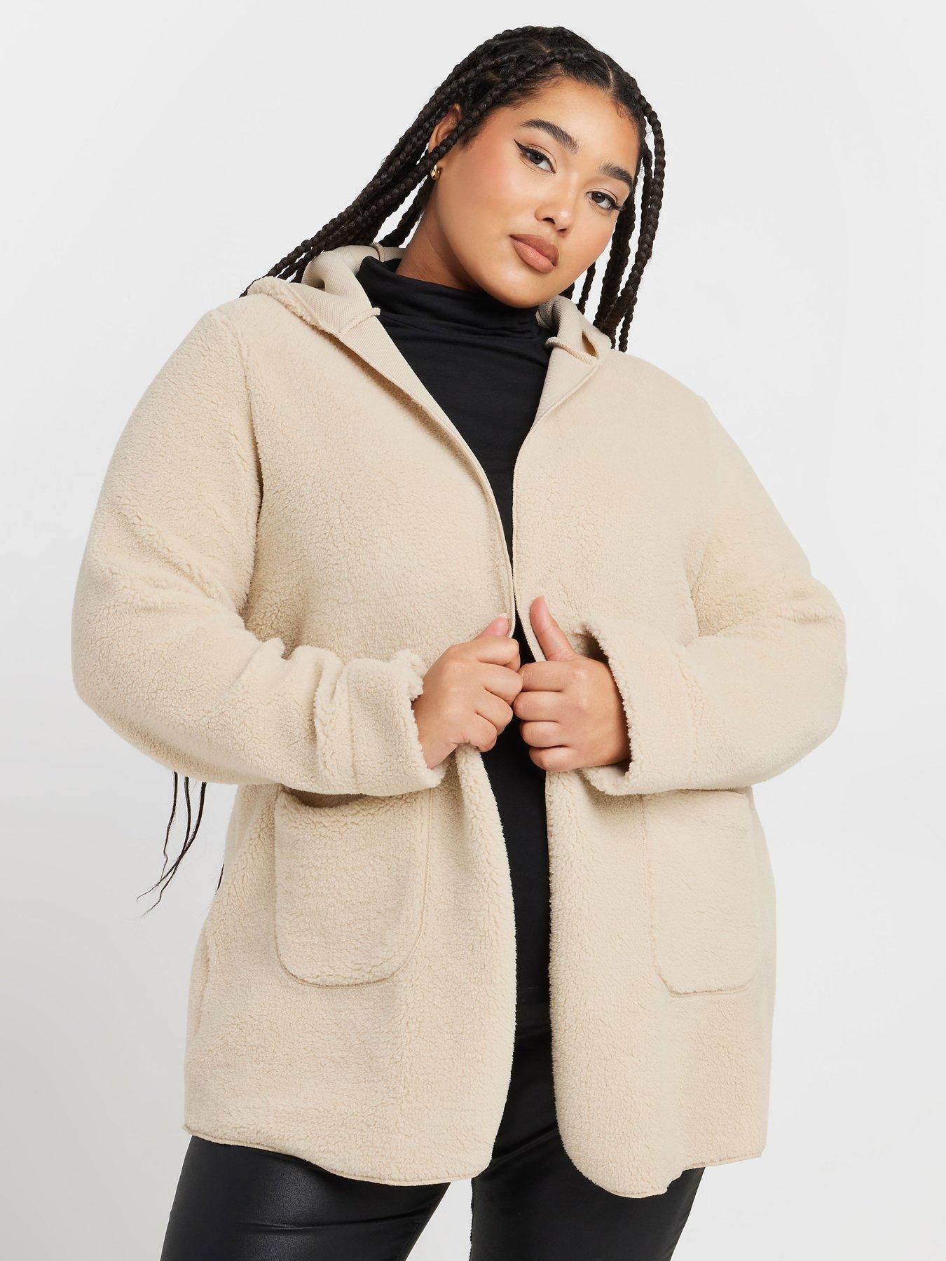 yours-curve-teddy-hooded-jacket-naturalfront