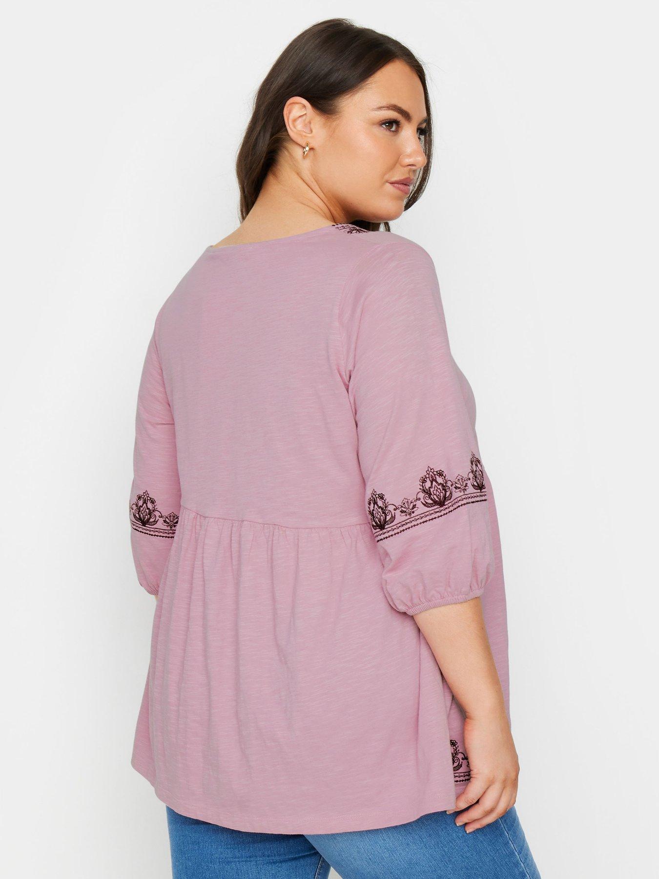 yours-curve-embroidered-34-smock-topstillFront