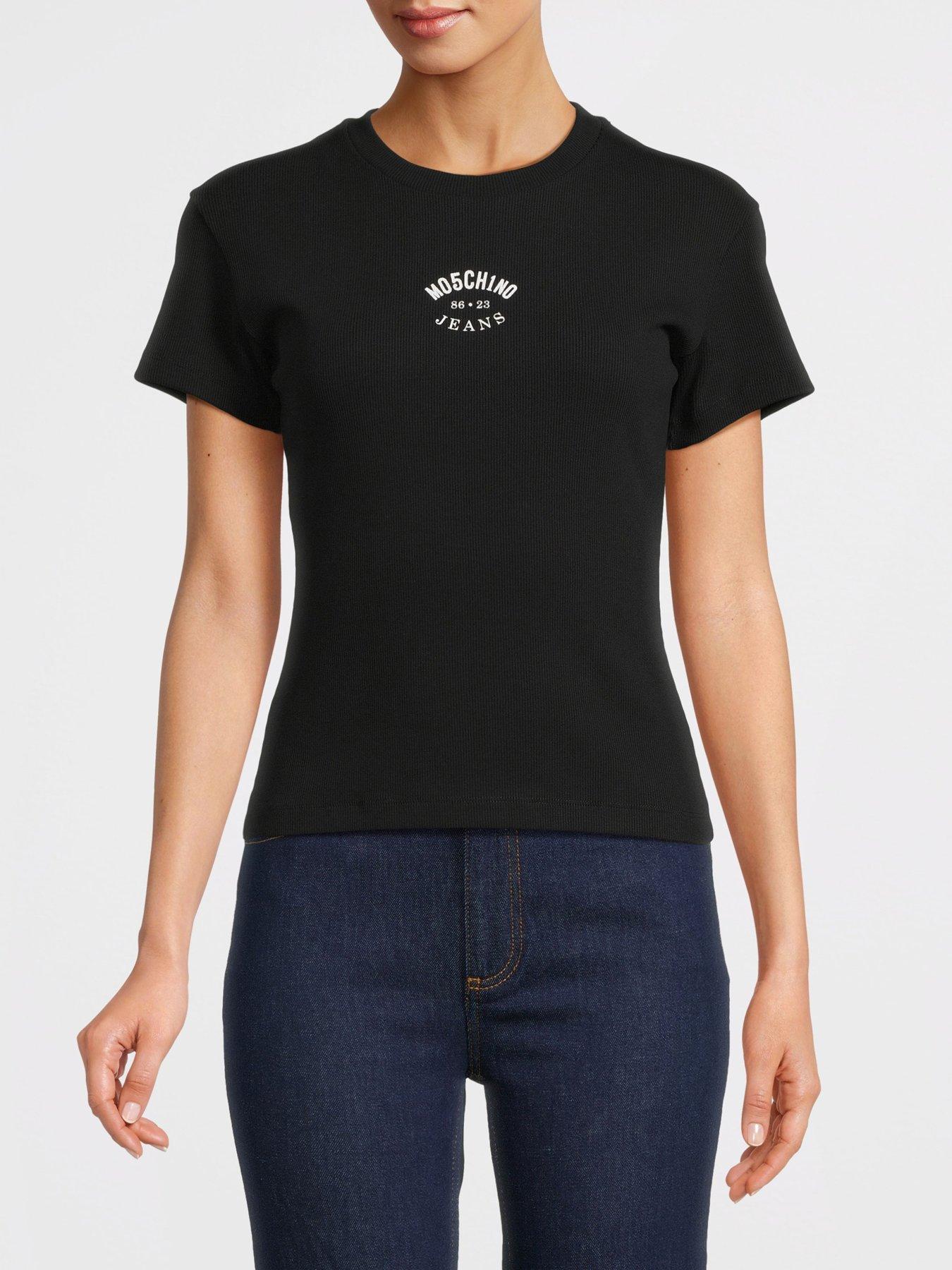 undefined Baby Rib Logo Short Sleeve T-Shirt - Black