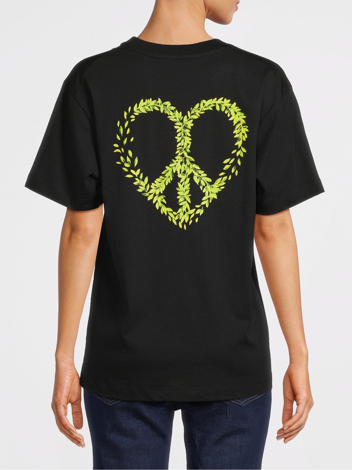 m05ch1n0-jeans-peace-logo-t-shirtstillFront