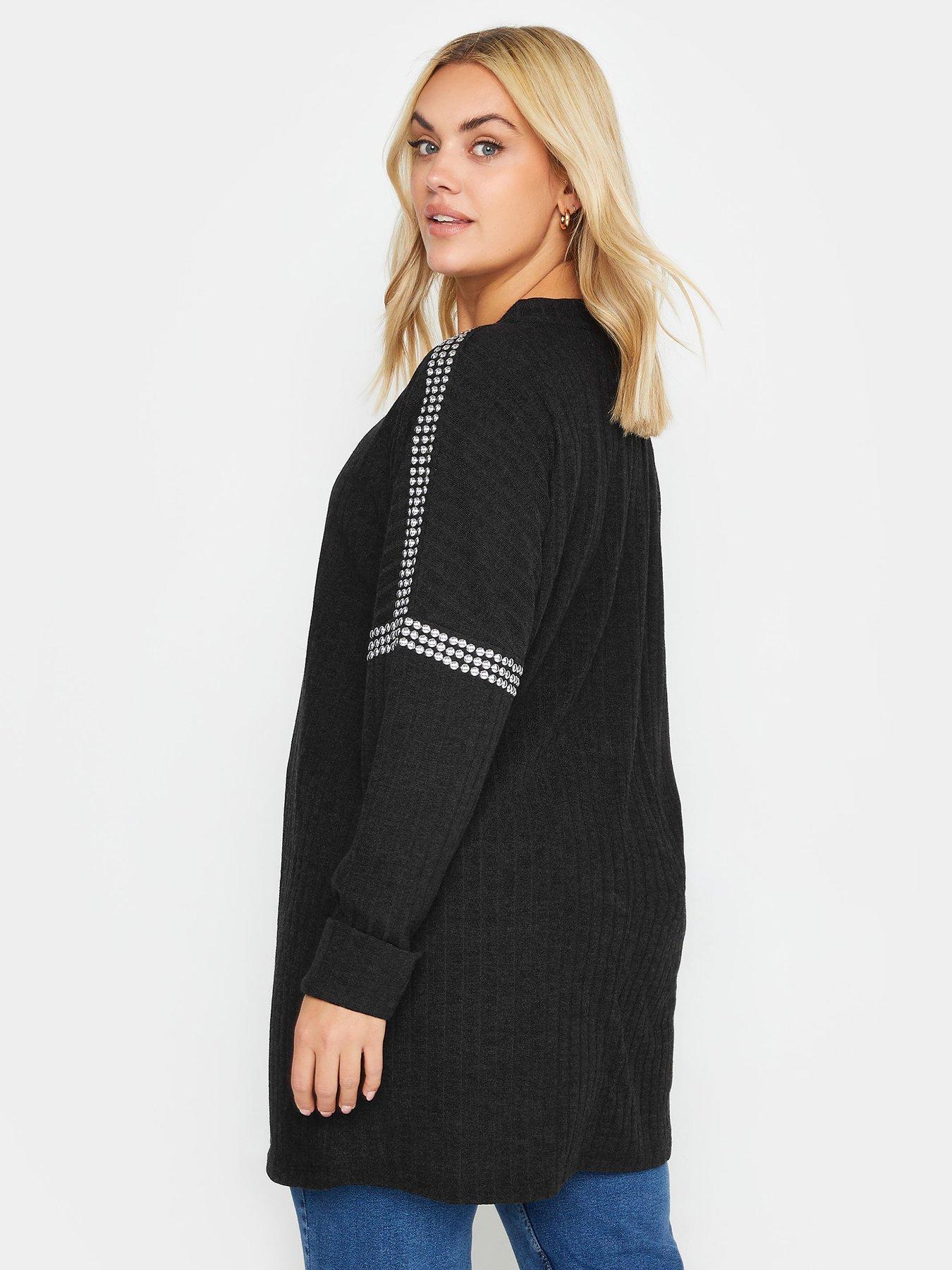 yours-curve-stud-neckline-embellished-jumper-blackstillFront