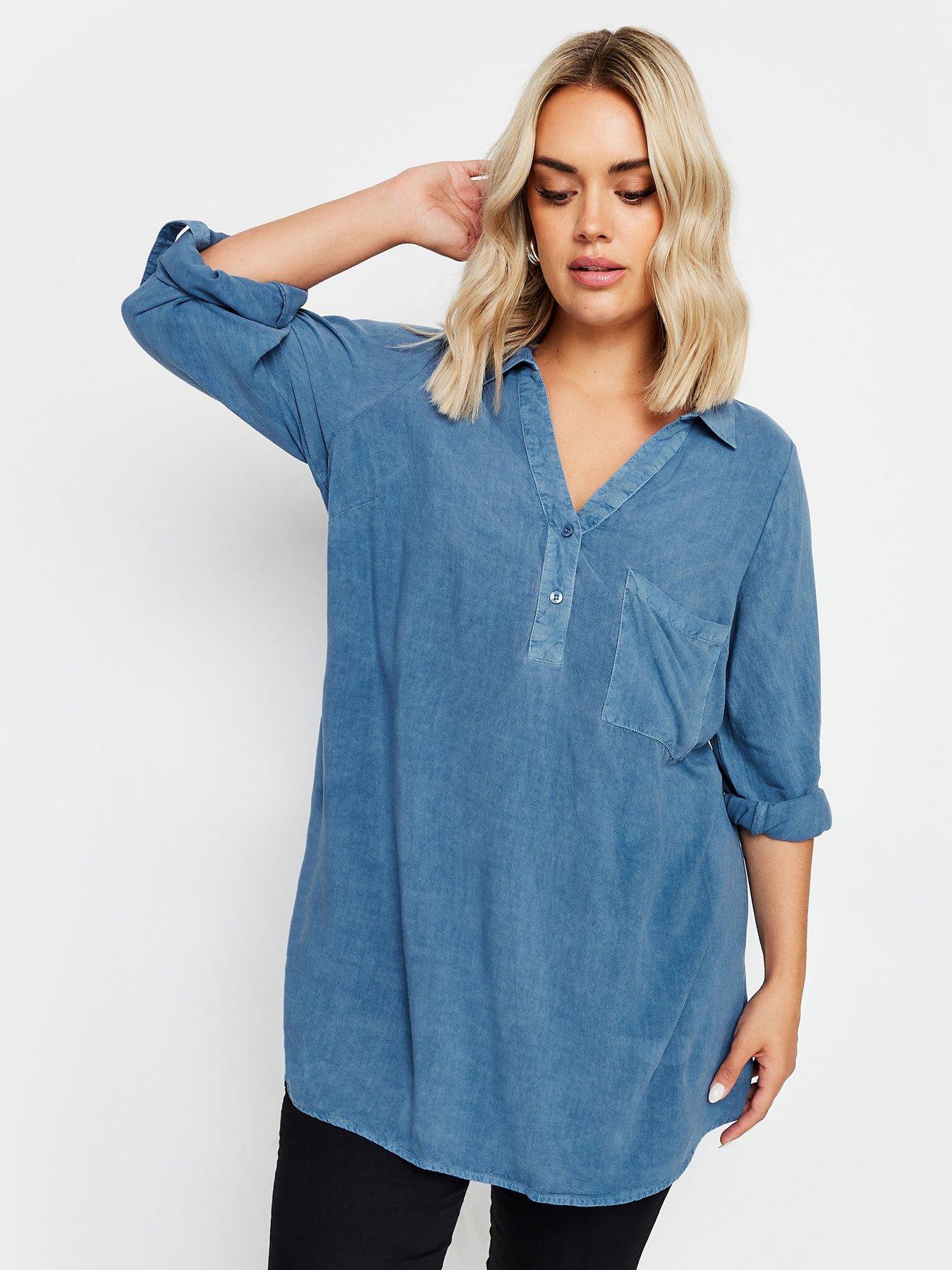 yours-curve-overhead-shirt-chambray-top-blue