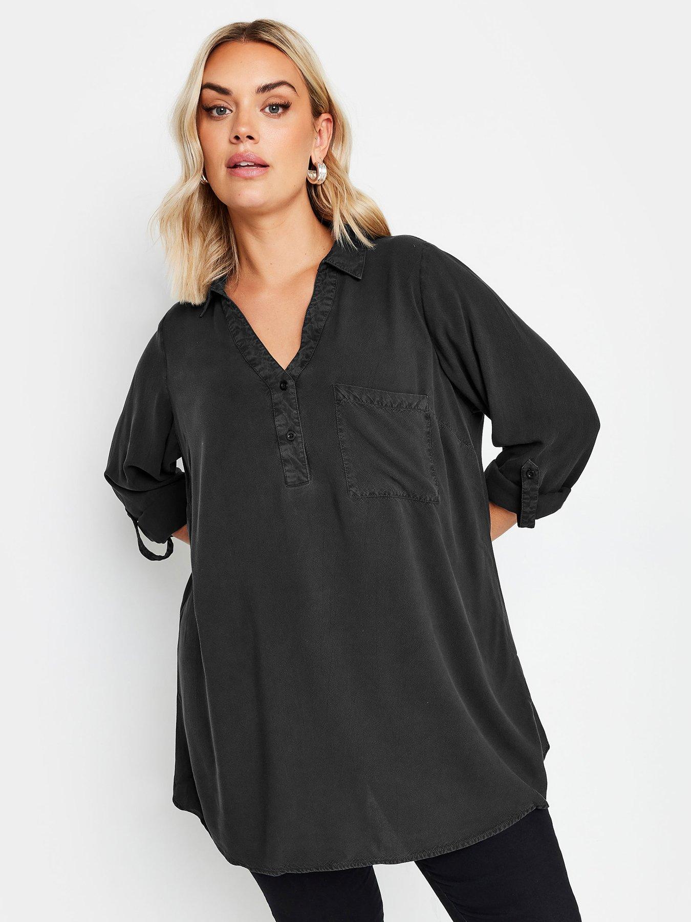 yours-curve-overhead-shirt-chambray-top-black