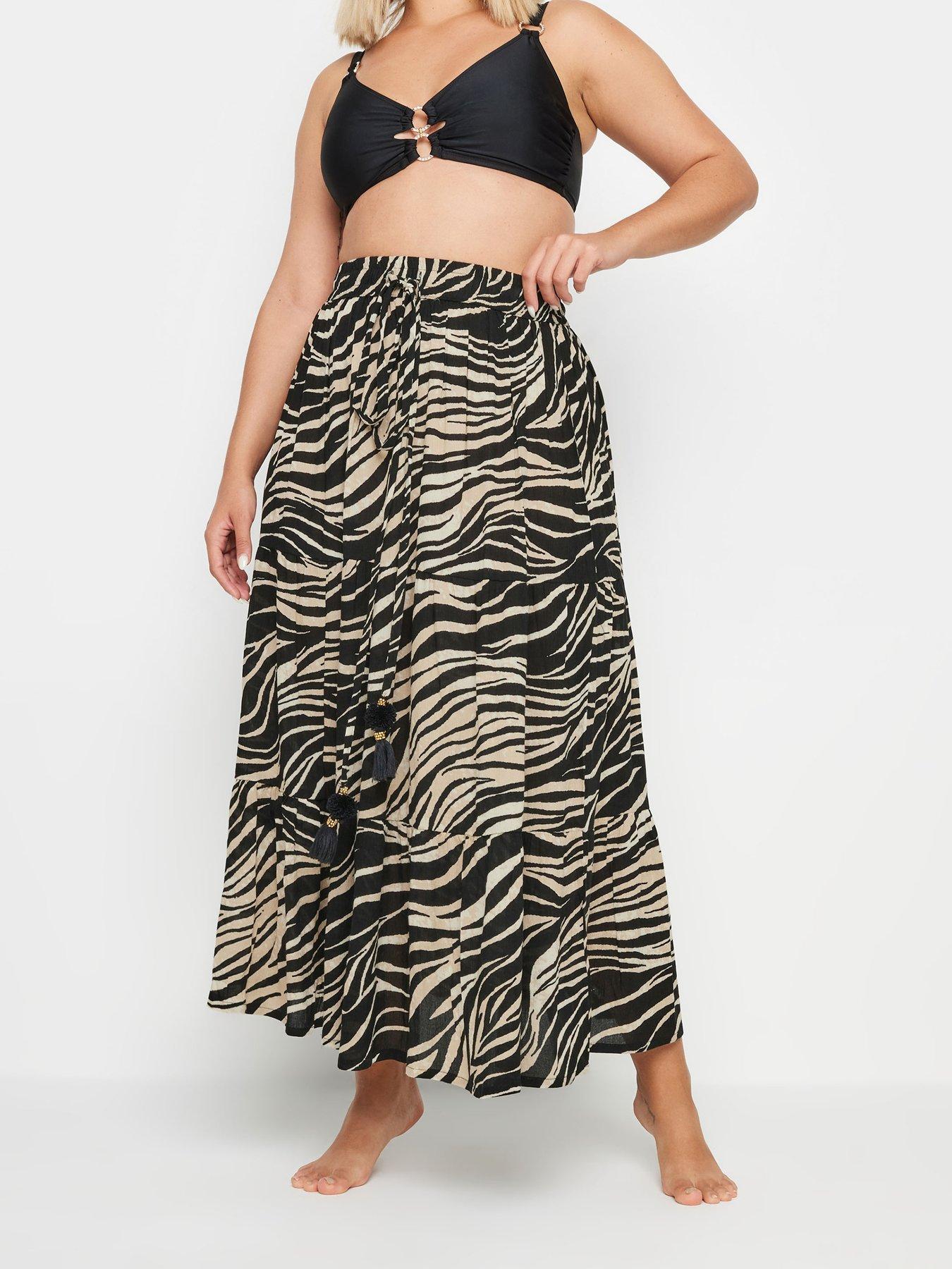 yours-curve-animal-print-beach-skirt-black