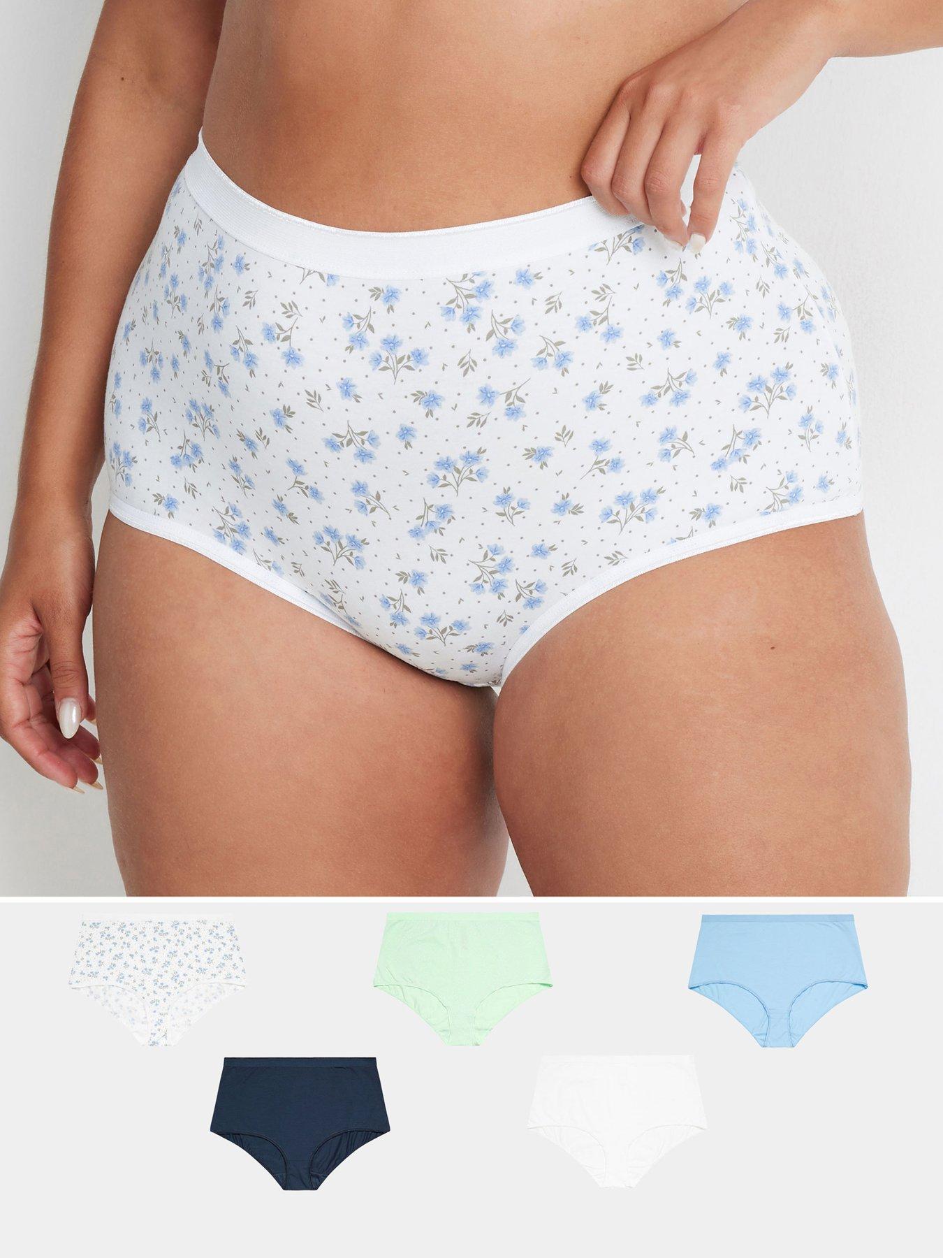 yours-curve-5-pack-floral-print-full-brief