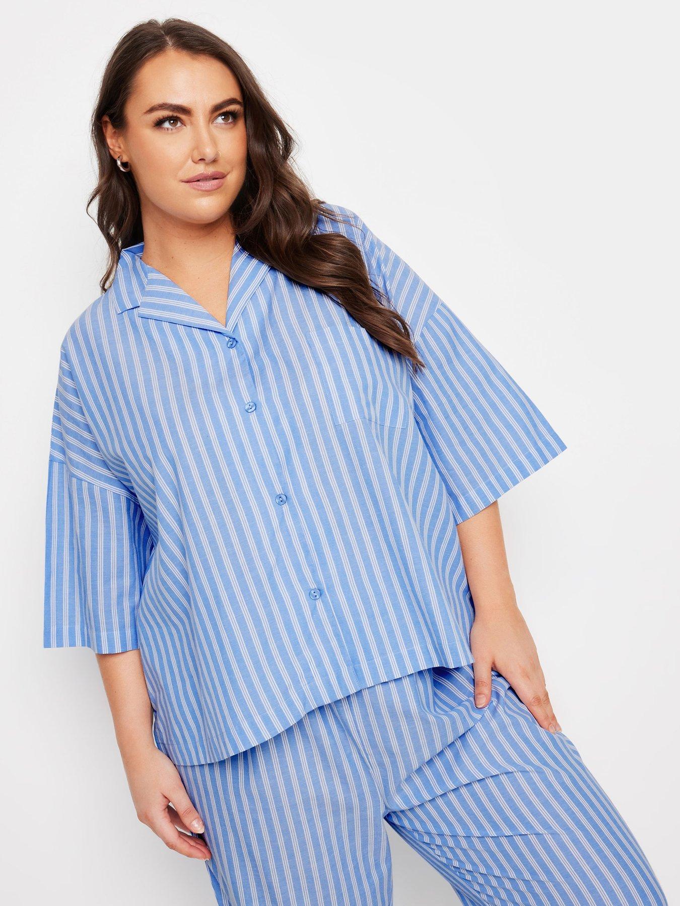 yours-curve-boyfriend-stripe-shirt-blueoutfit