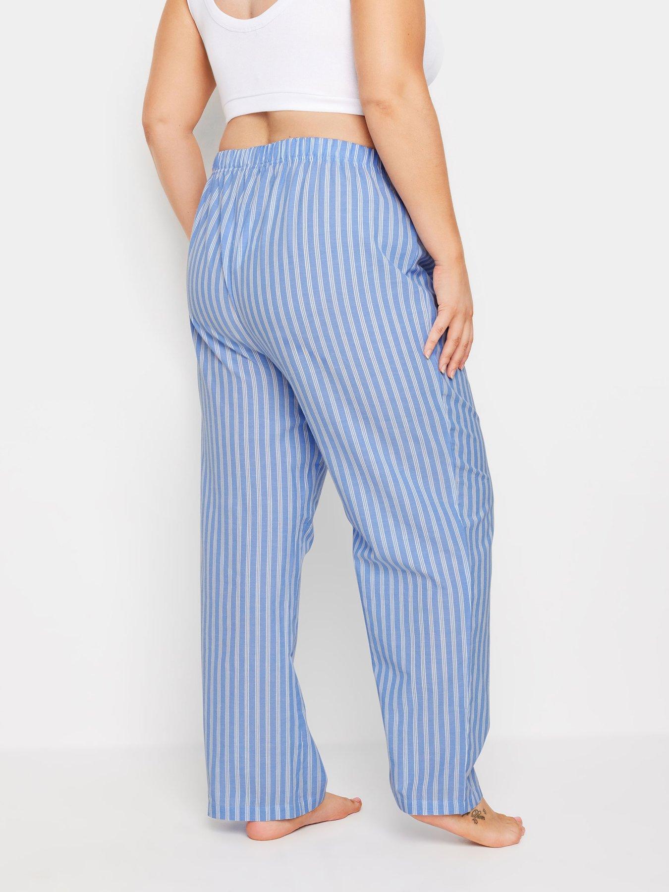 yours-curve-woven-long-stripe-pant-bluestillFront