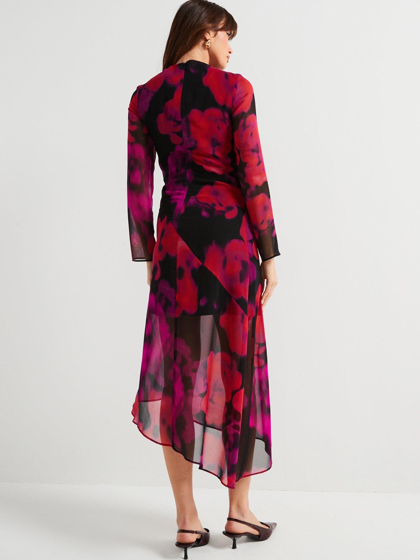 v-by-very-floral-printed-column-midi-dress-multistillFront