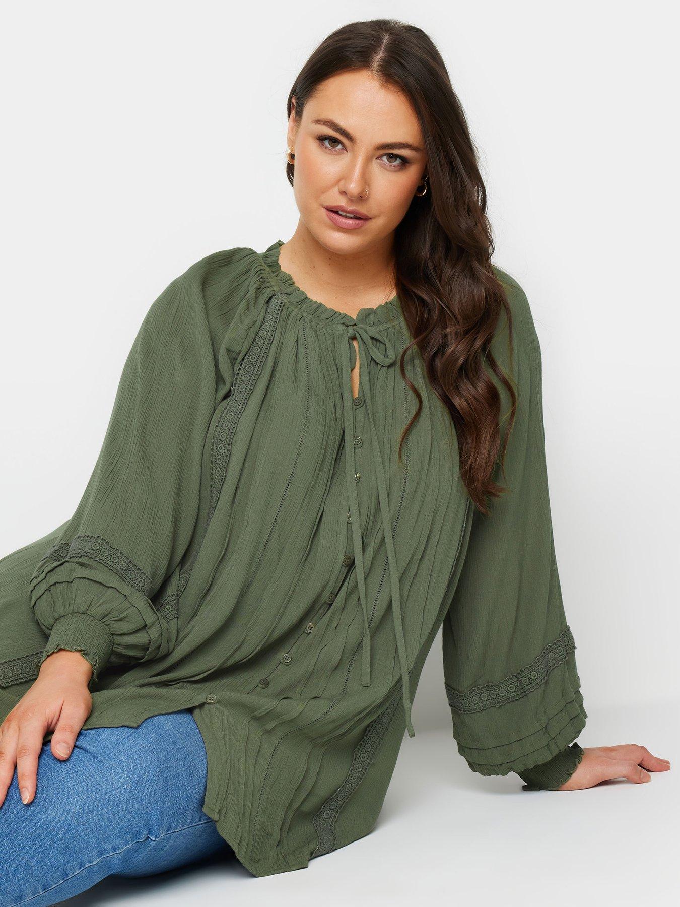 yours-curve-pleat-front-gypsy-top-green