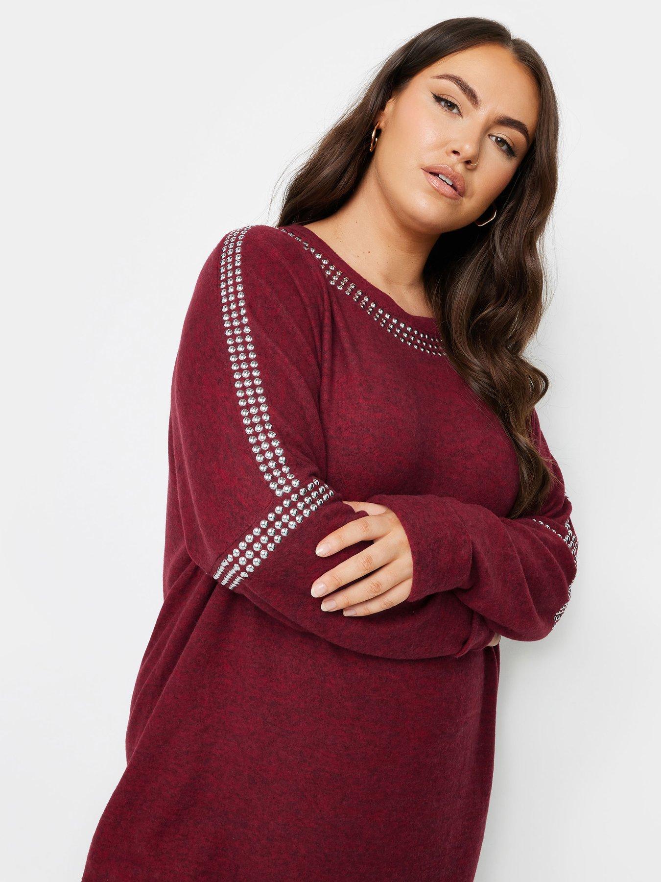 yours-curve-stud-neckline-embellished-jumper-redoutfit