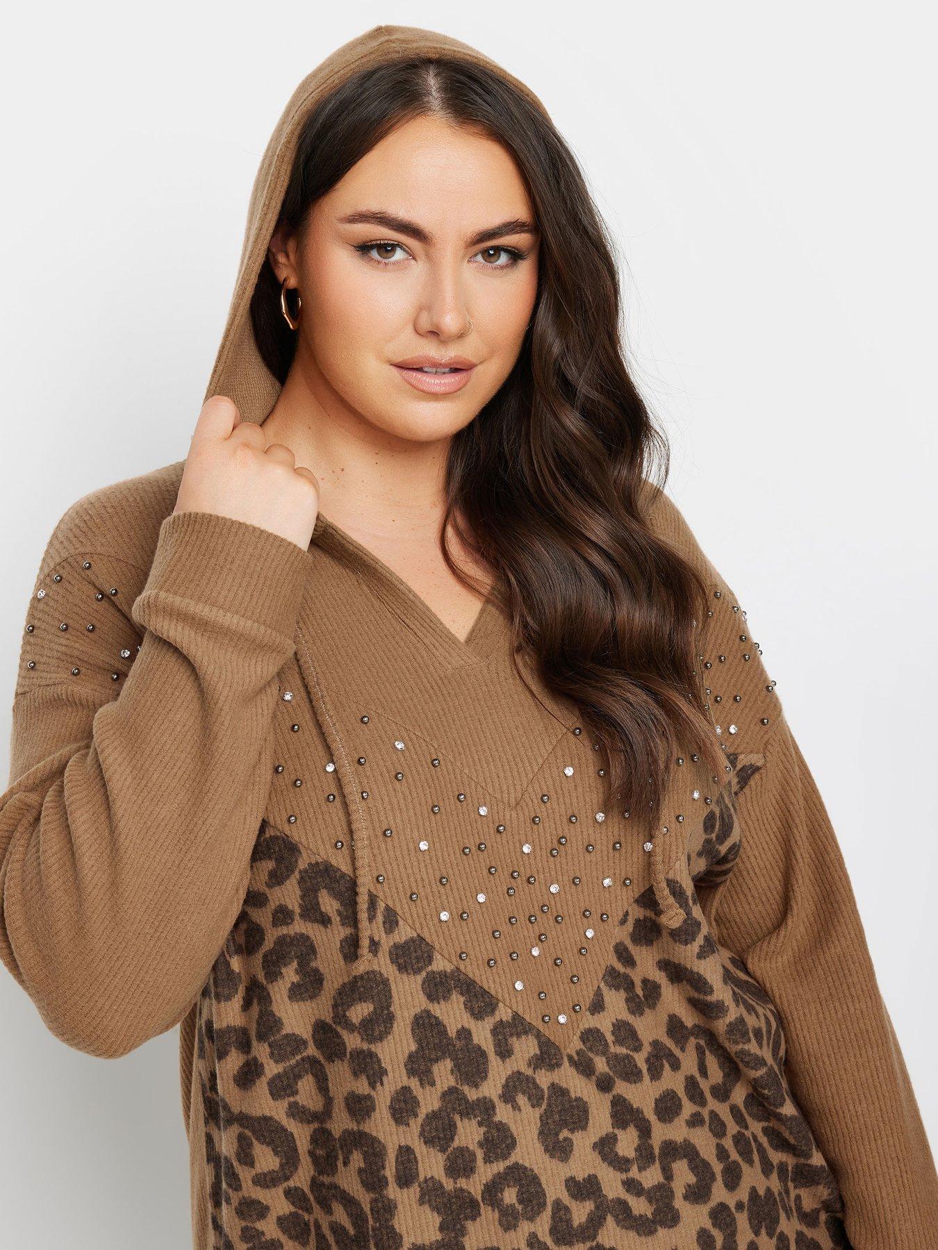 yours-curve-animal-print-embellished-hoodie-ivoryoutfit