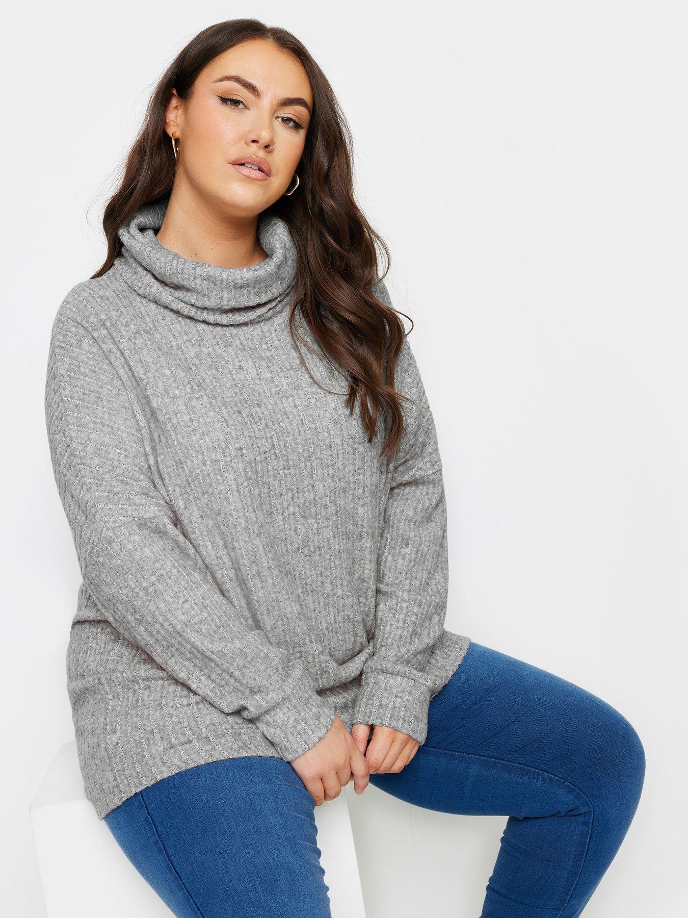 yours-curve-soft-touch-turtle-neck-jumper-grey