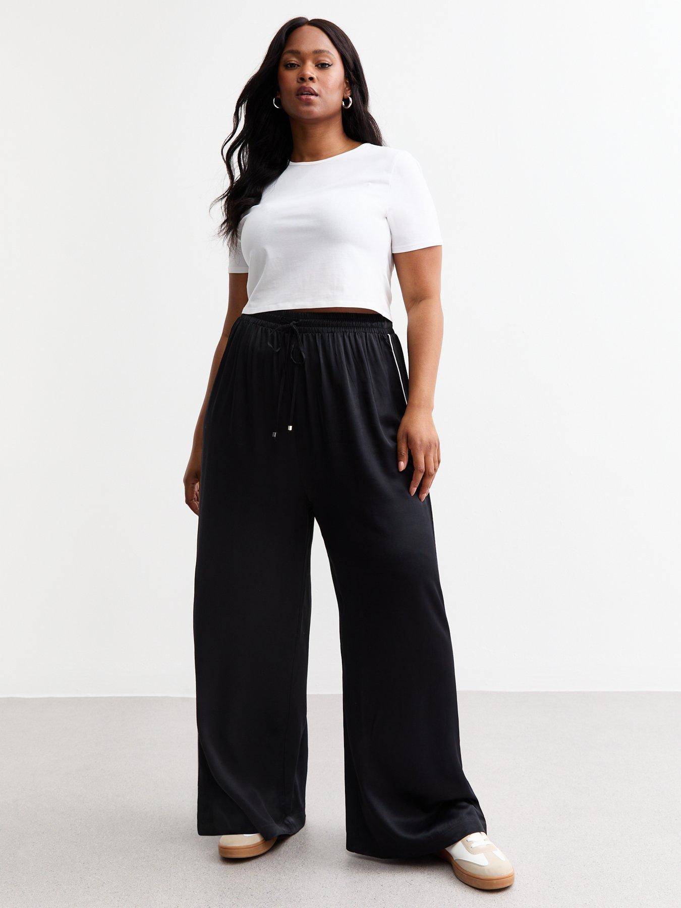 new-look-curves-side-stripe-satin-wide-leg-trousers-black