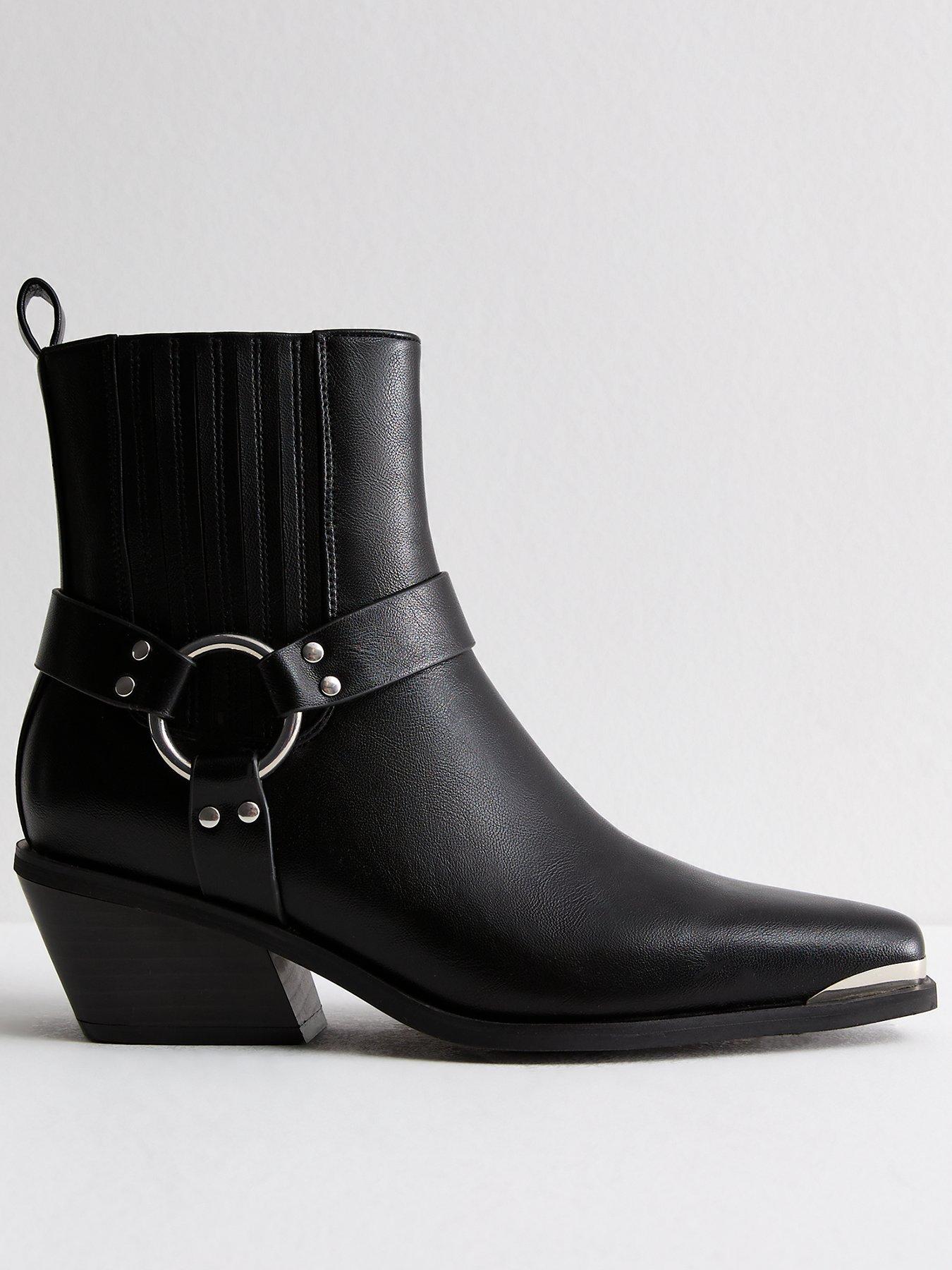 new-look-western-ankle-boots-black