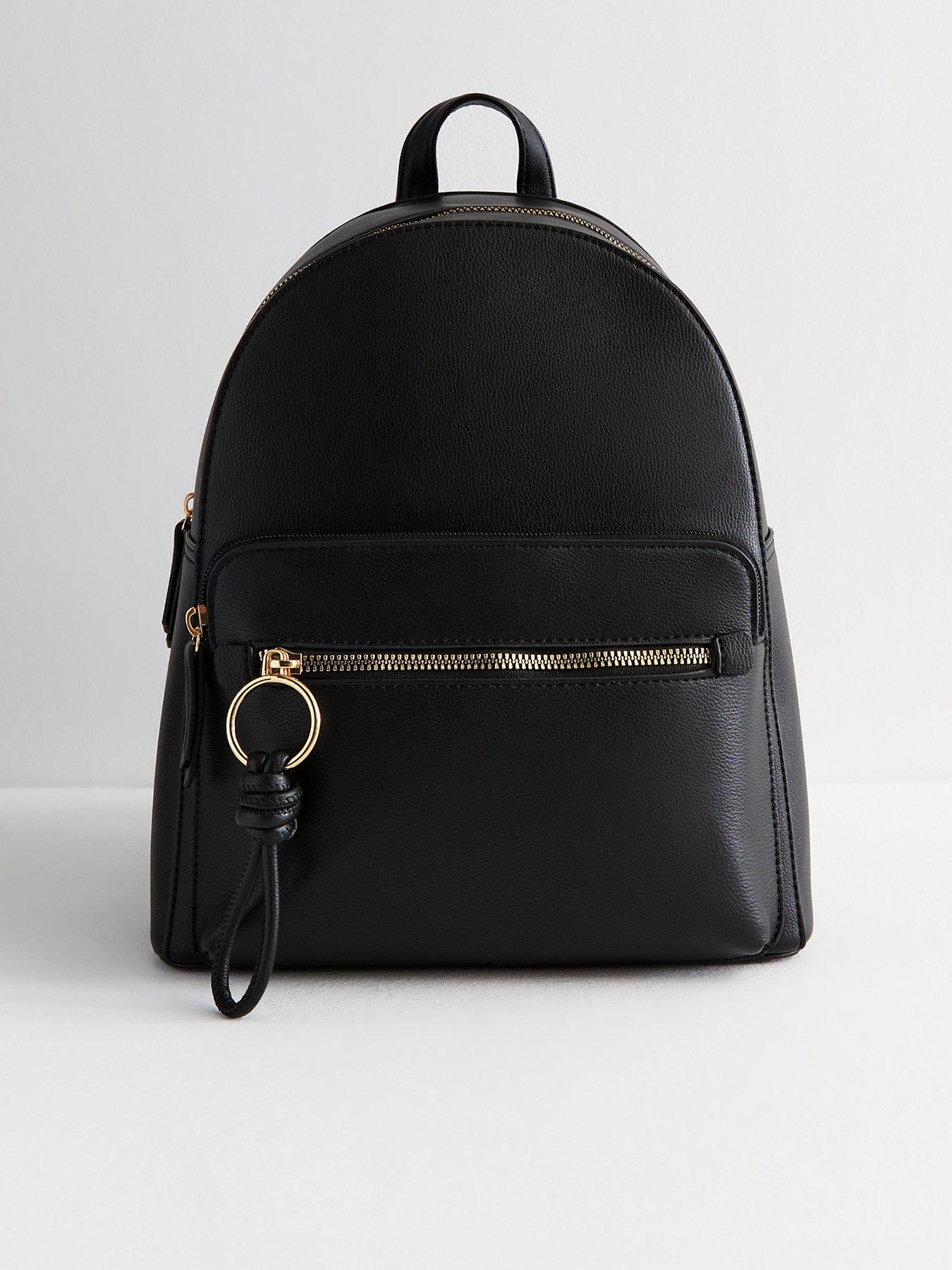 new-look-black-leather-look-front-pocket-backpack