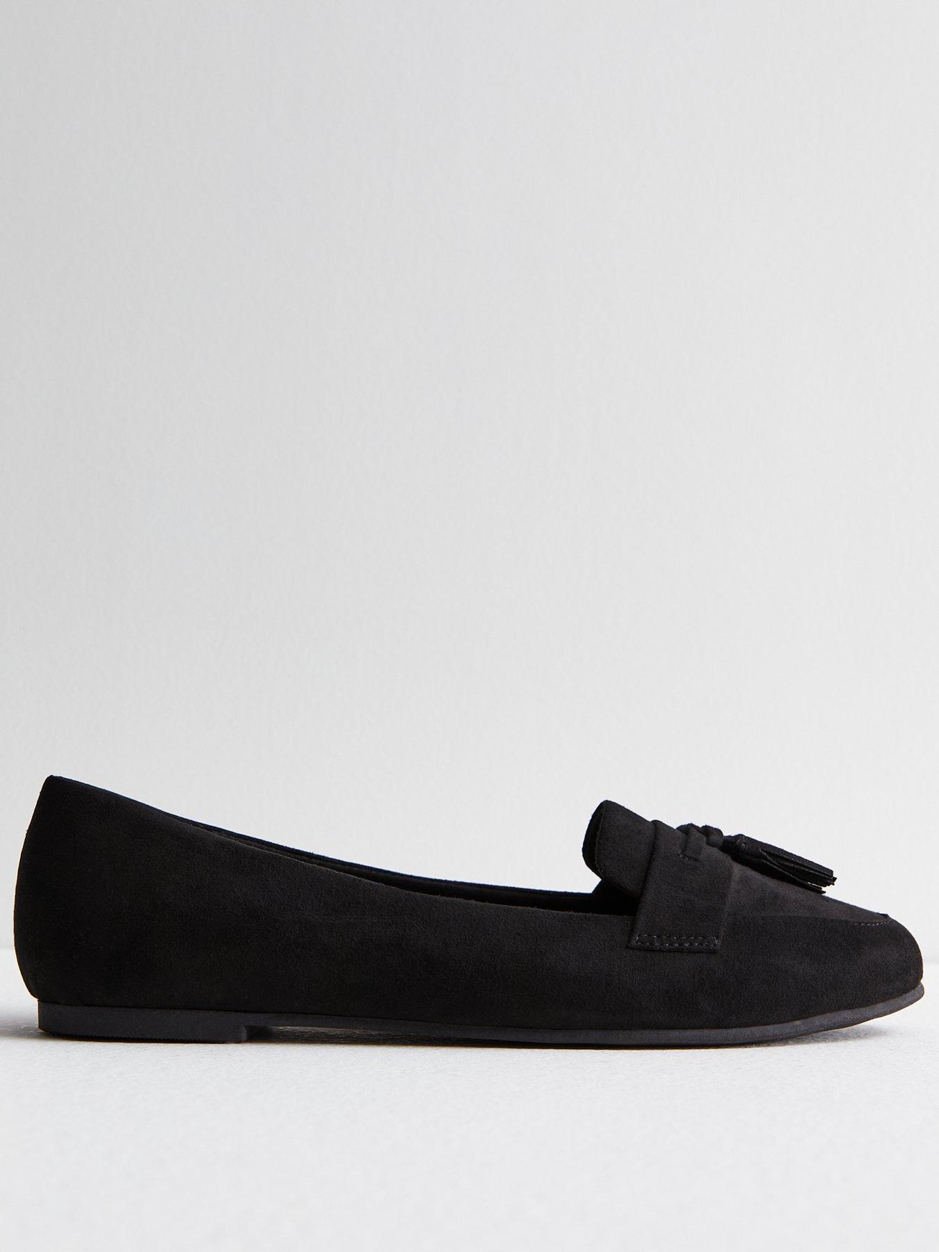 new-look-suedette-tassel-loafers-black