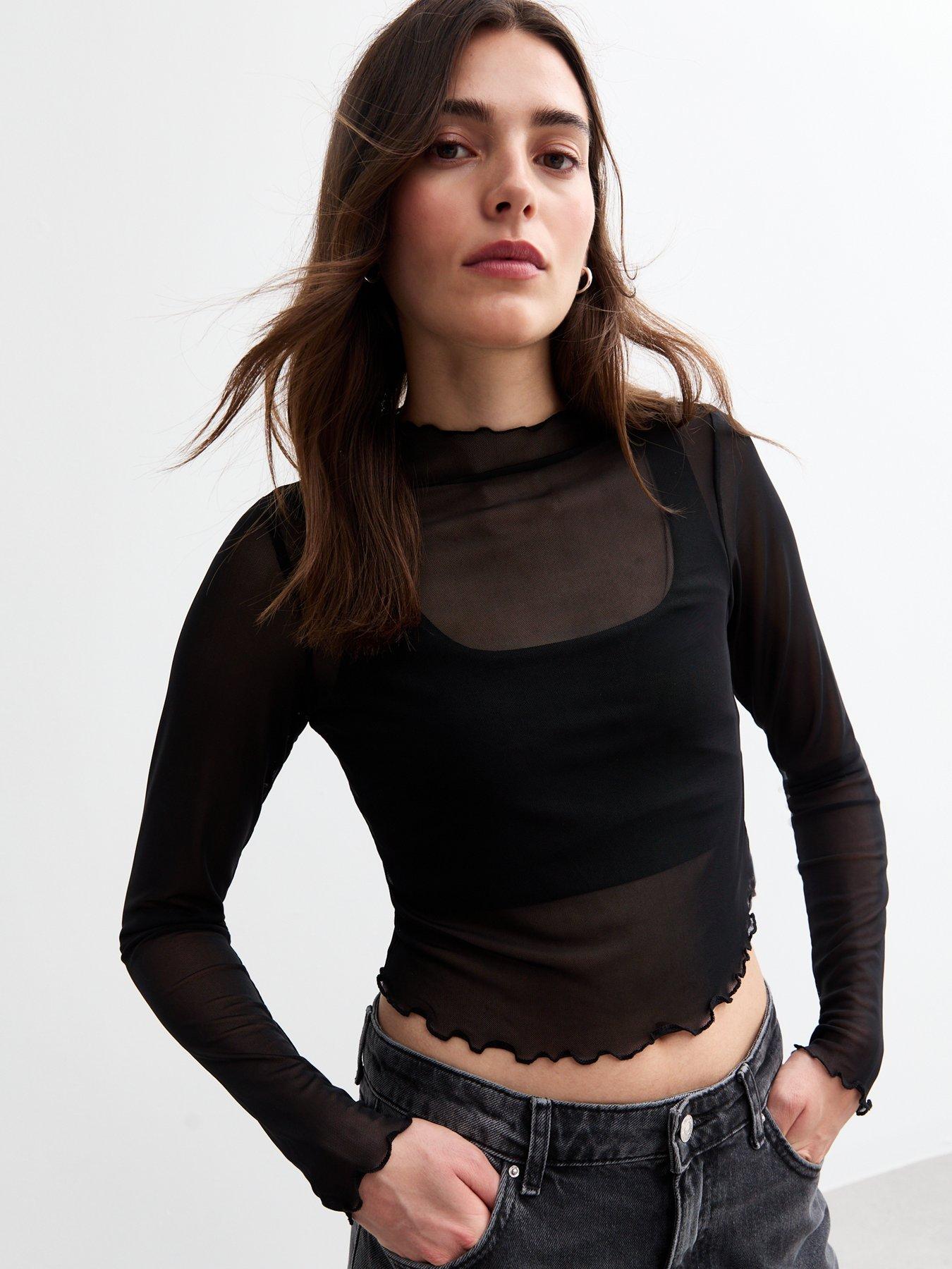 new-look-long-sleeve-mesh-top-blackfront