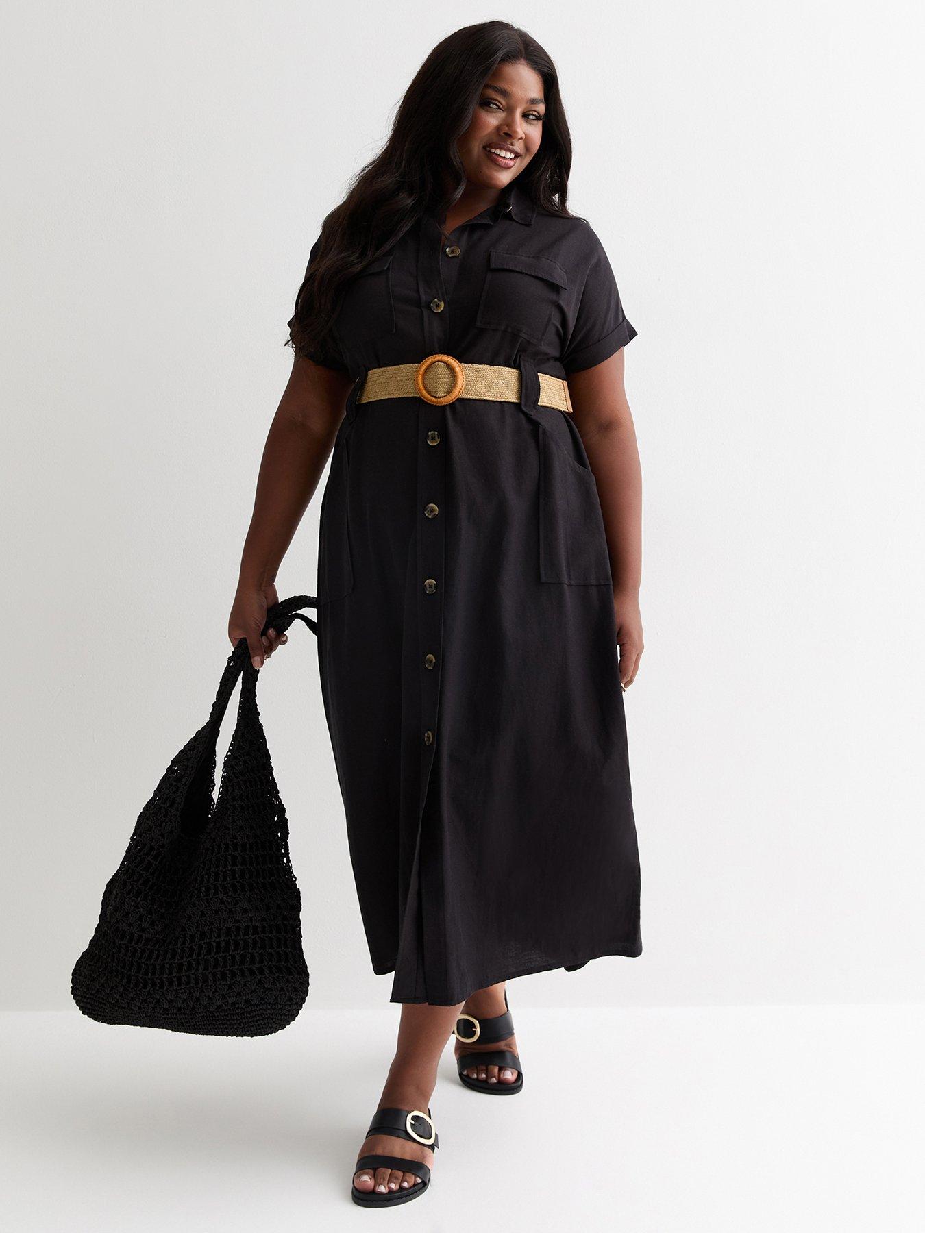 new-look-curves-utility-shirt-midi-dress-blackback