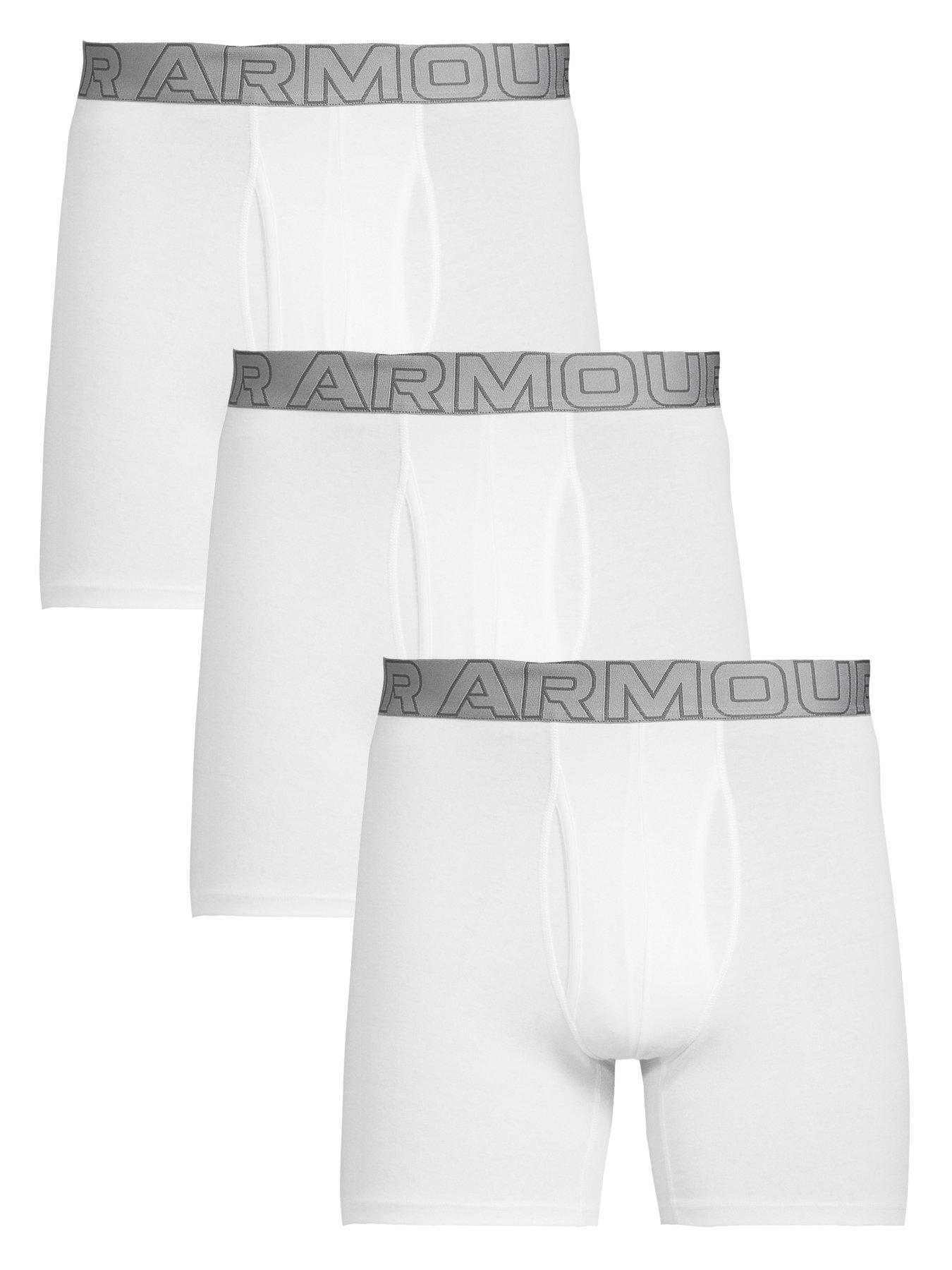 undefined Performance Cotton 6inch 3pack Boxers - White