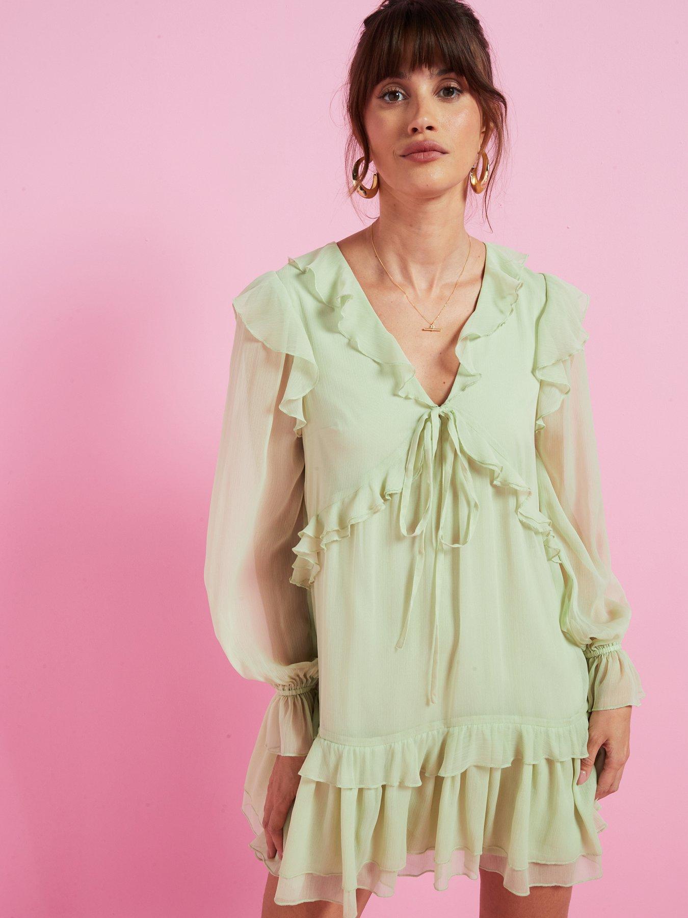 v-by-very-ruffle-boho-mini-dress-light-greenback