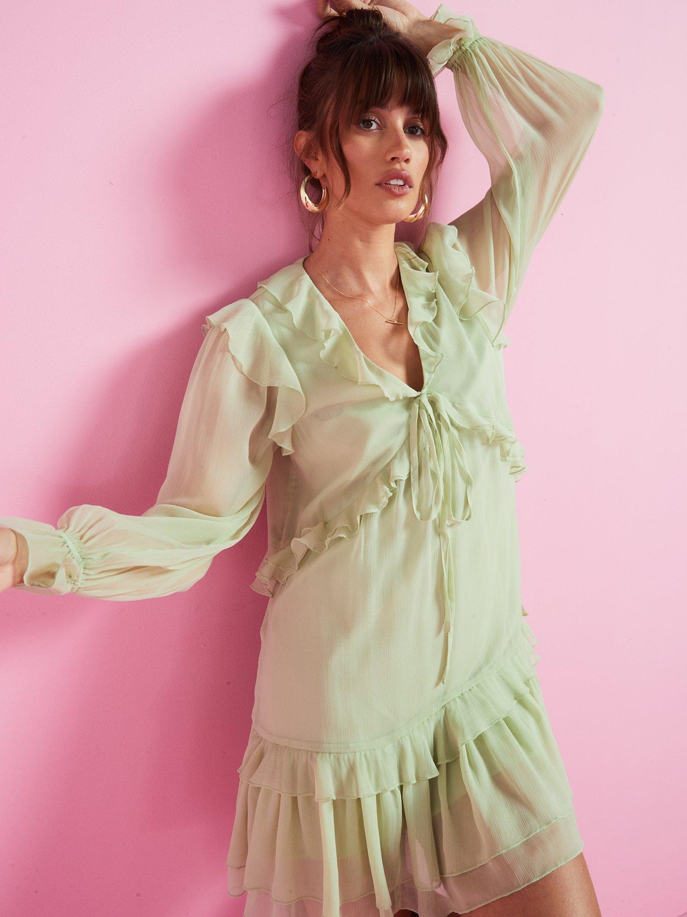 v-by-very-ruffle-boho-mini-dress-light-greendetail