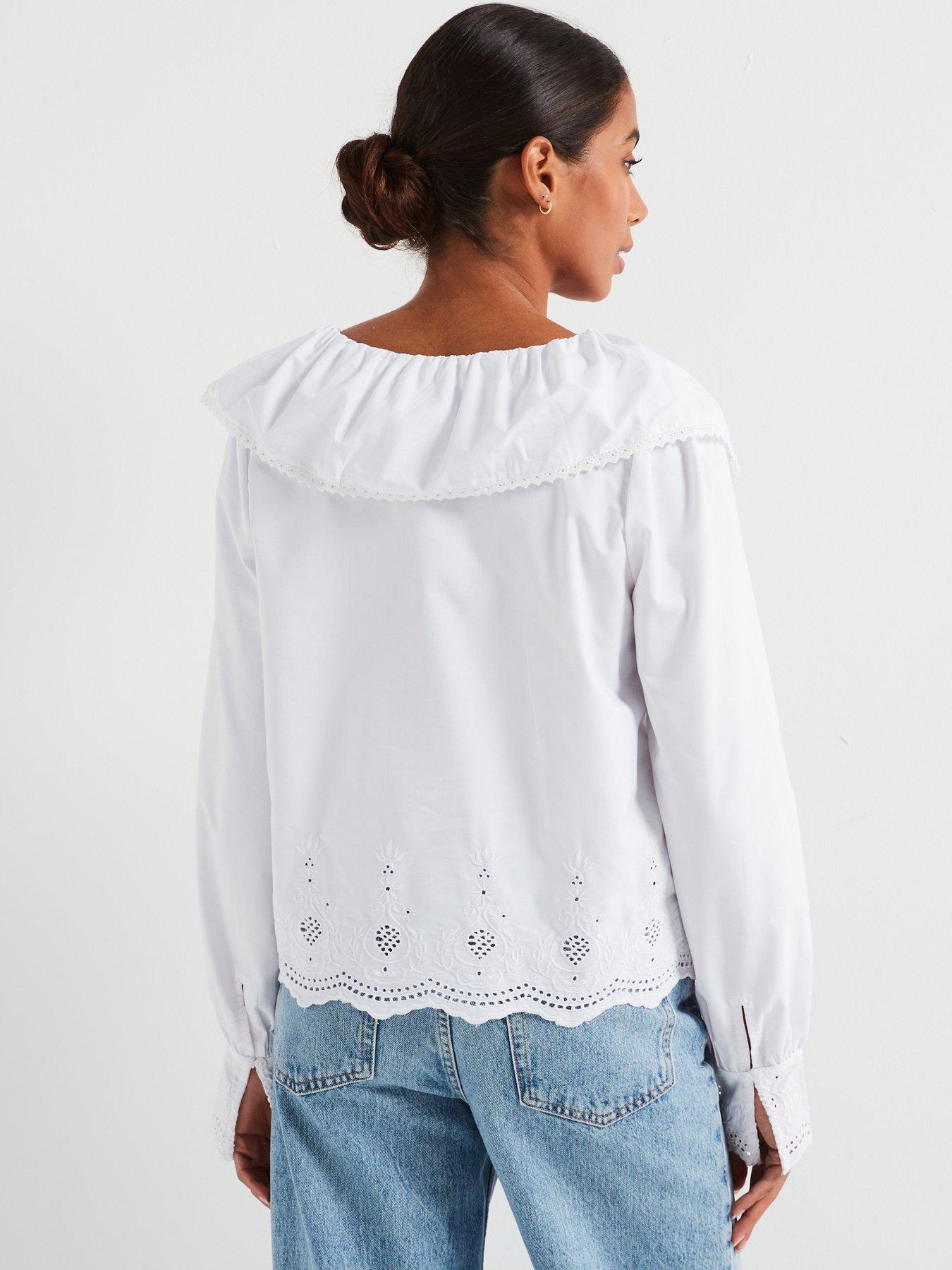 pieces-annabelle-long-sleeve-v-neck-frill-top-whitestillFront