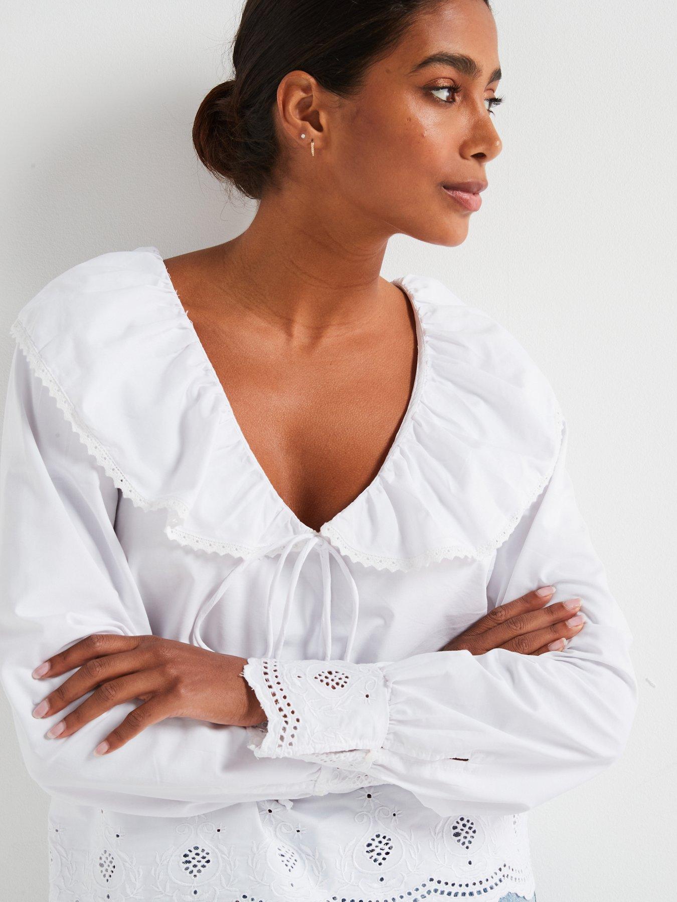 pieces-annabelle-long-sleeve-v-neck-frill-top-whiteoutfit