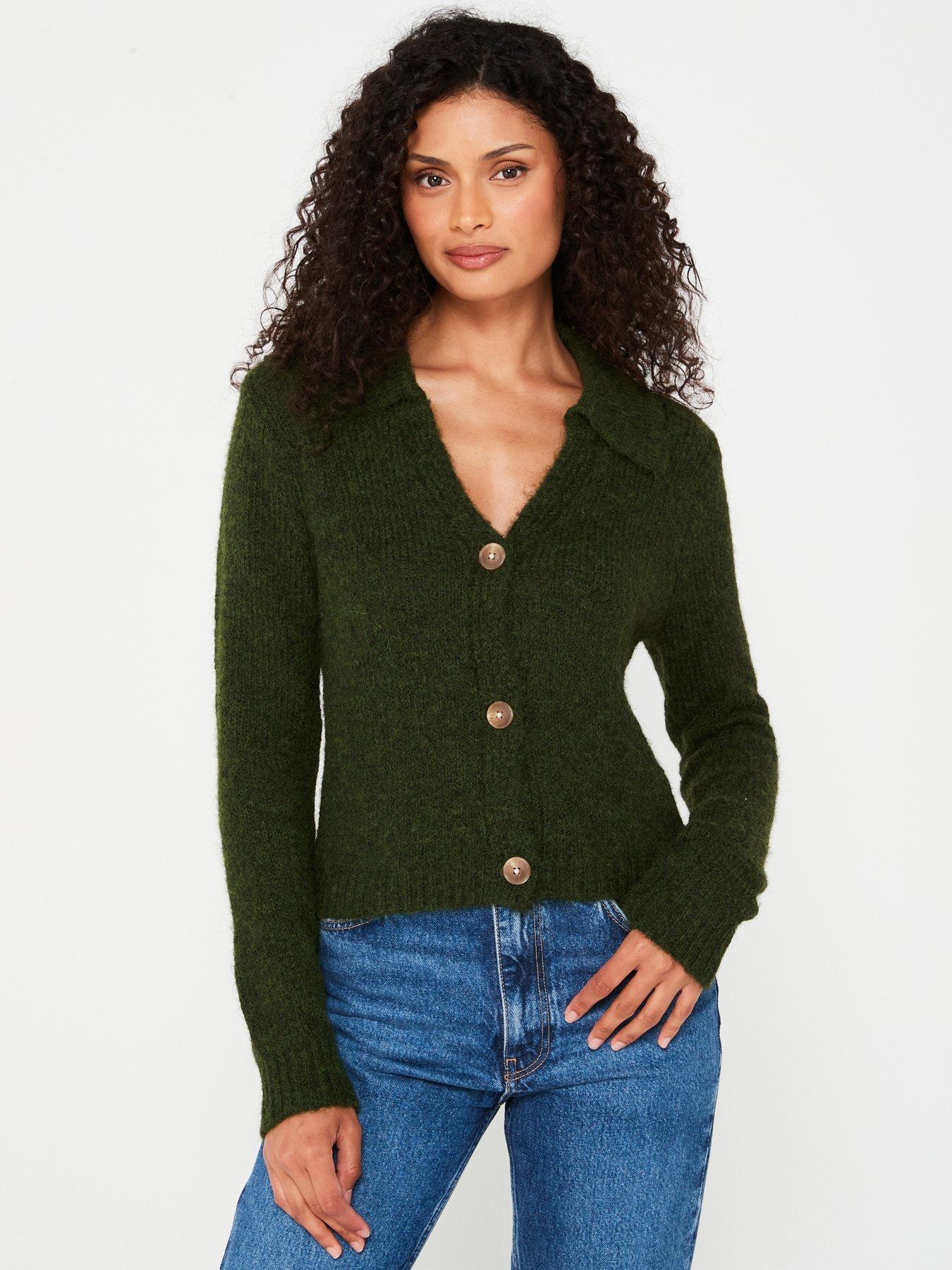 jdy-knitted-collar-cardigan-green