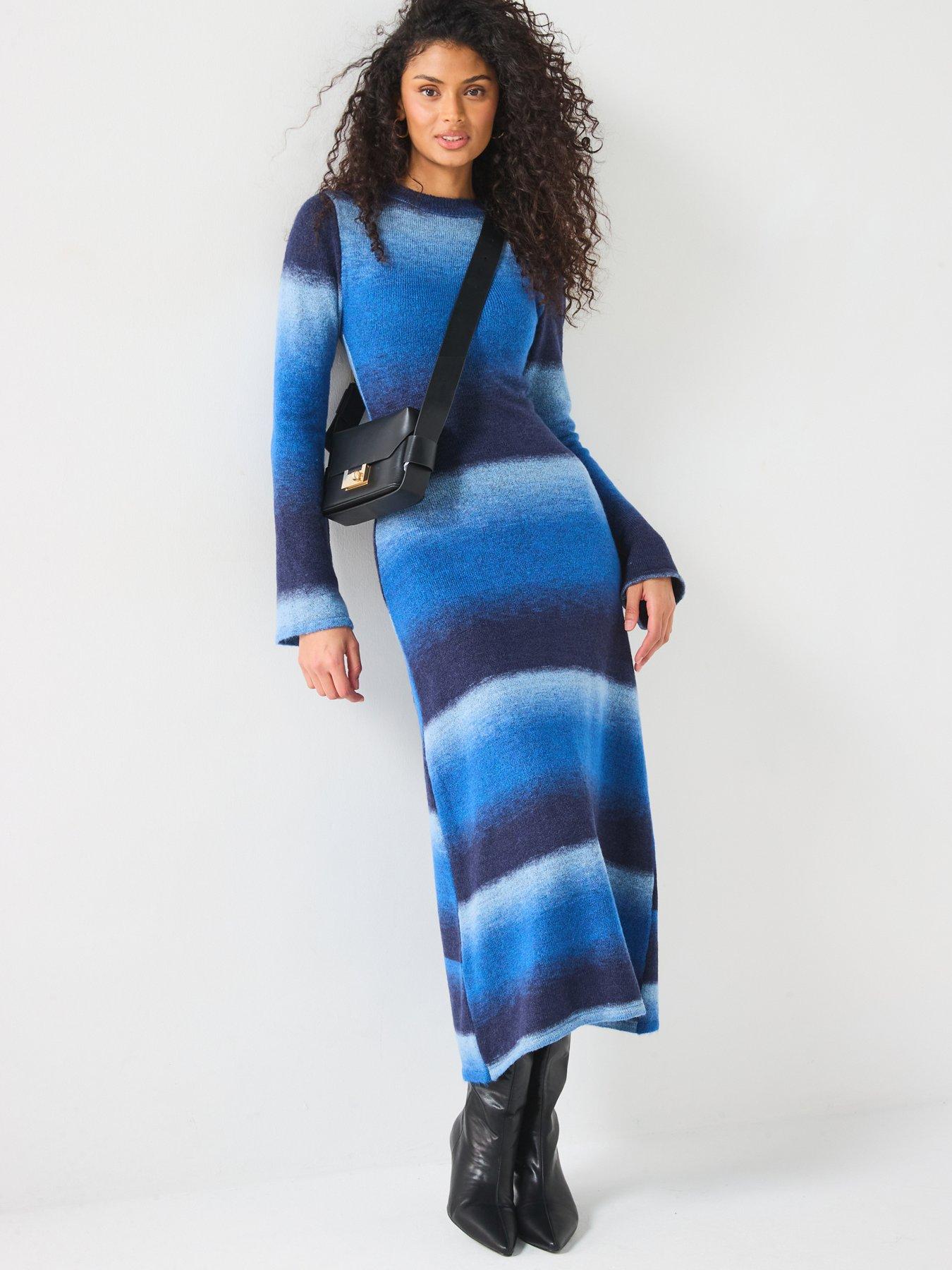 v-by-very-crew-neck-fit-amp-flare-ombre-dress-navyback